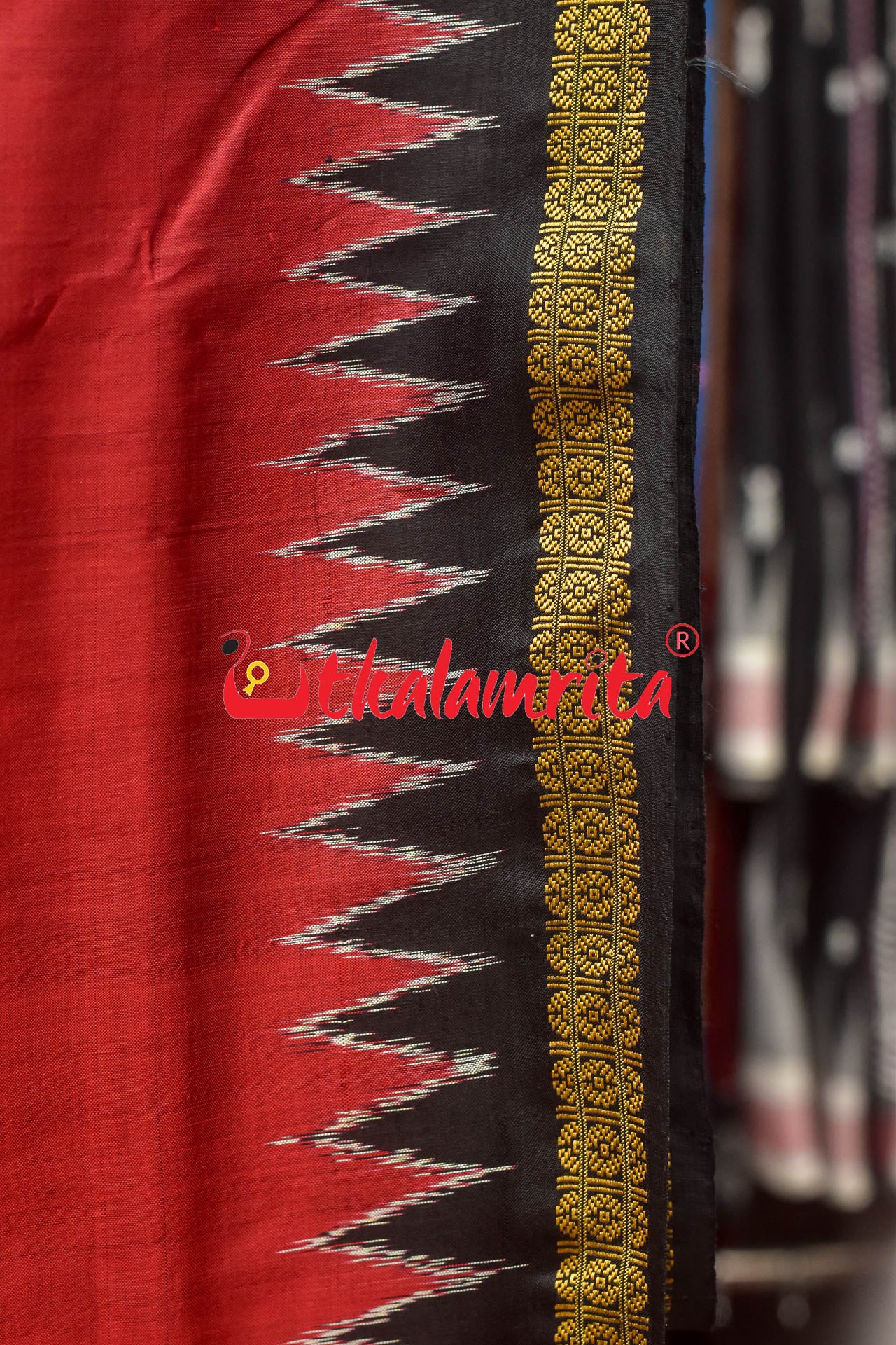 Ekphuliya Maroon Khandua Silk Saree
