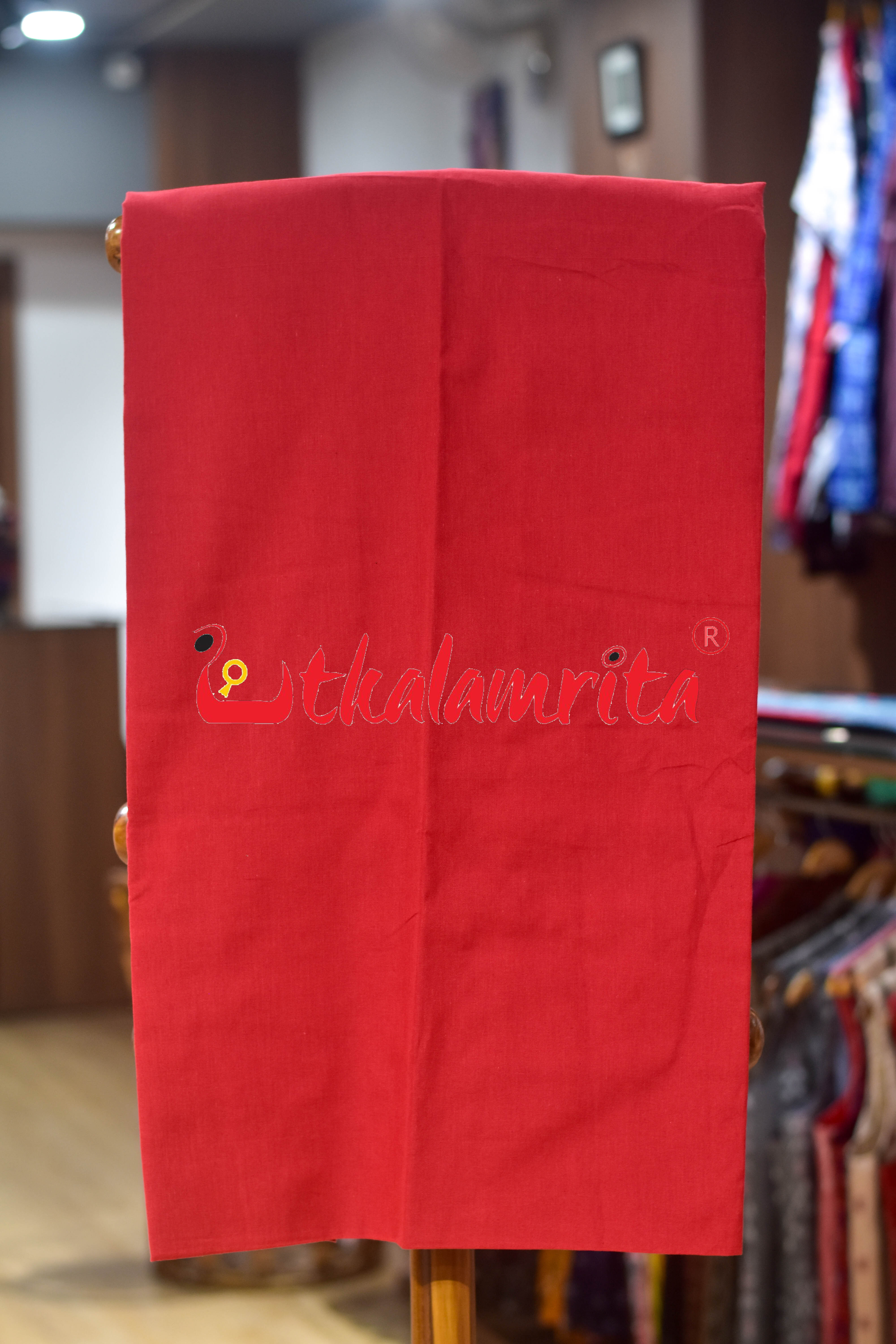 Teal Green Red Thikiri Waves Sambalpuri Cotton Dress Set