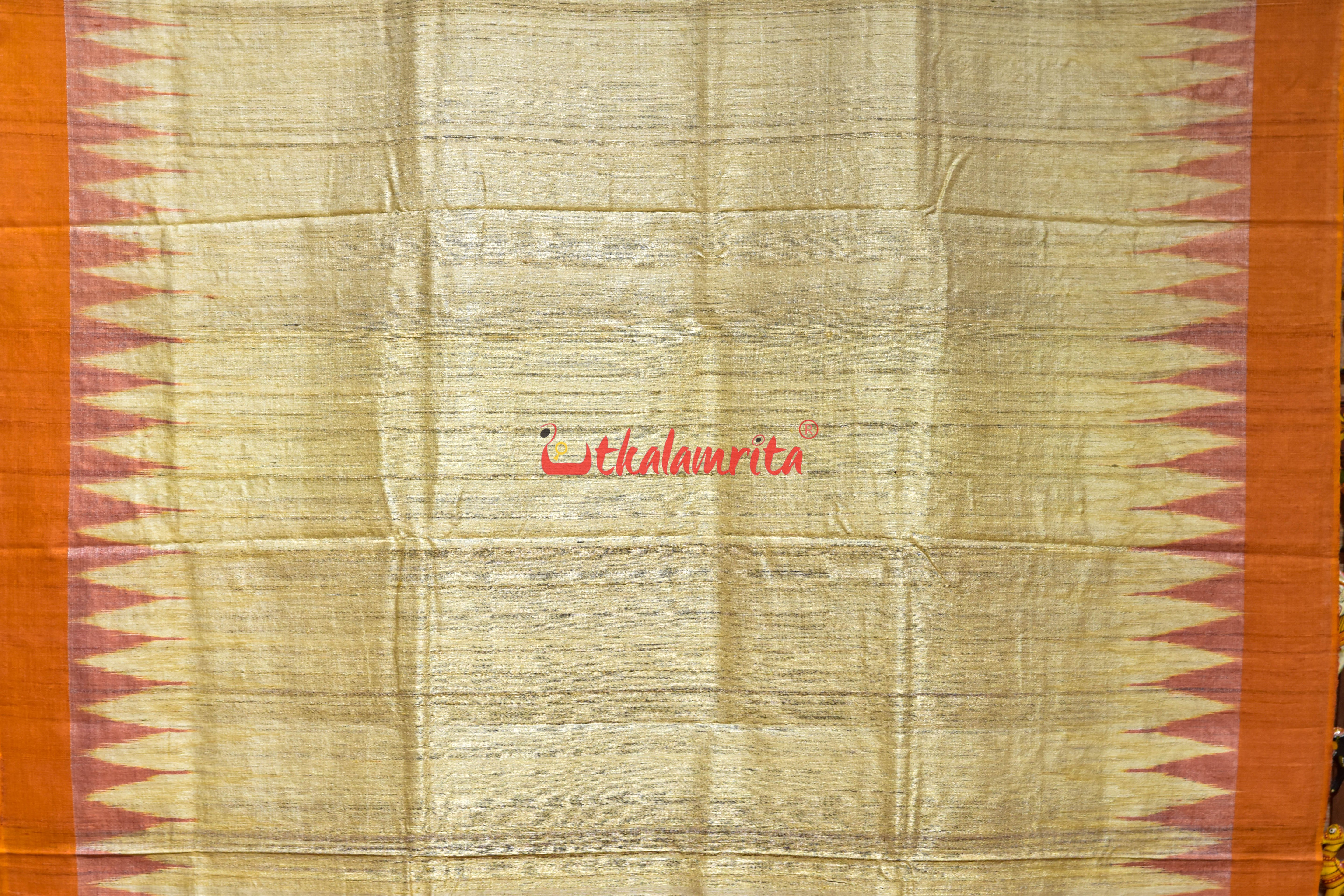 Fine Gopalpur Tussar Beige Orange Saree