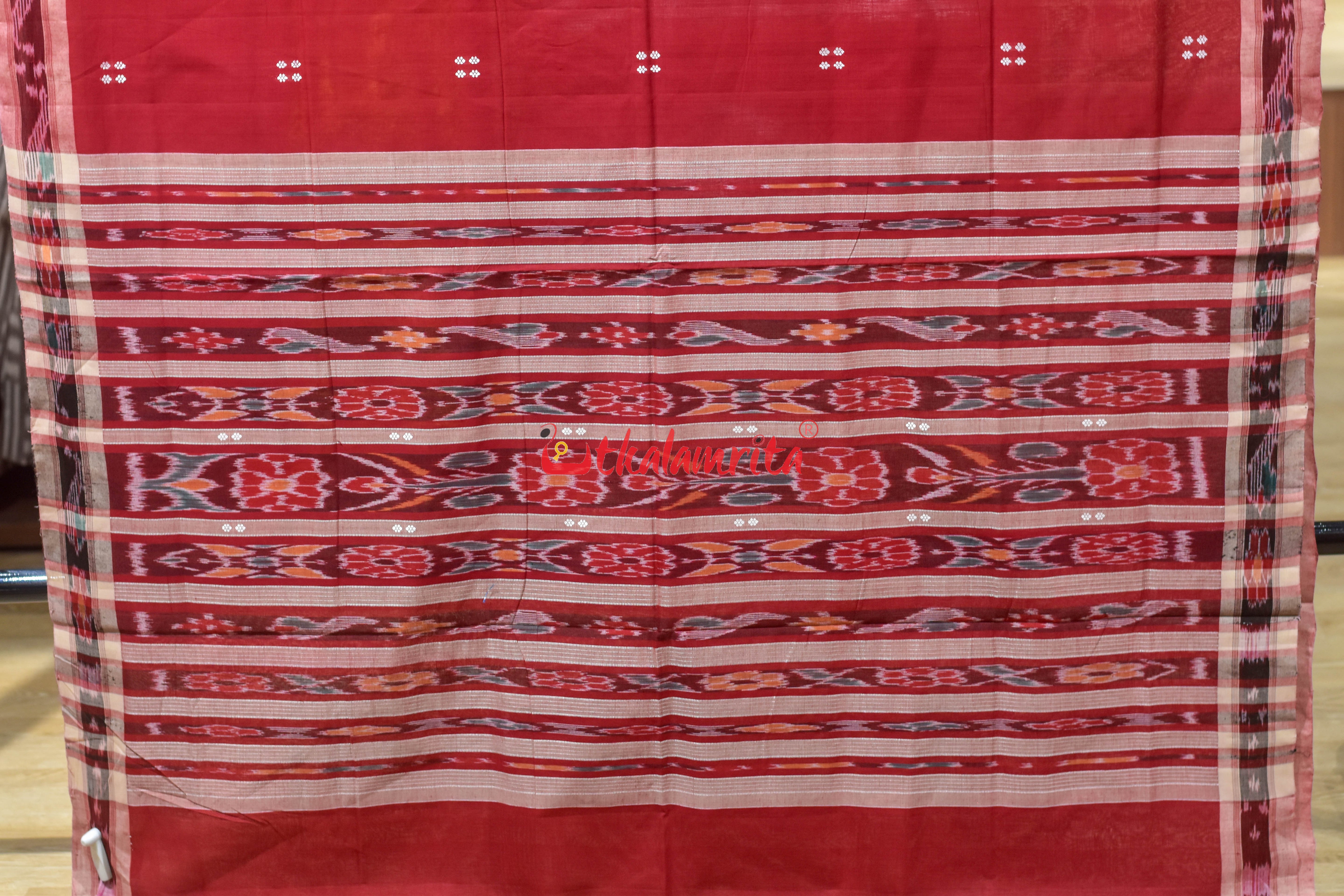 Maroon Chandan Pittala Single Cotton Saree