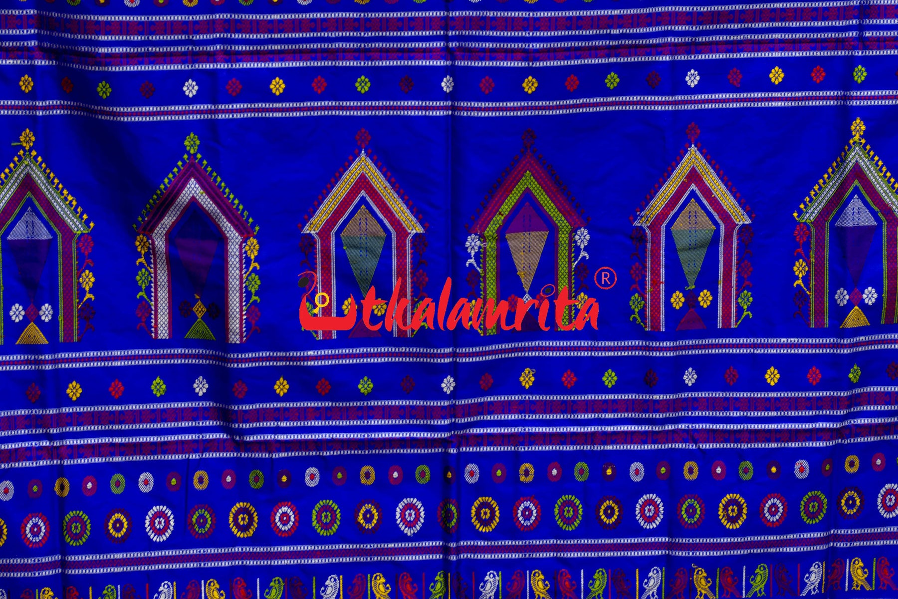 Maroon Blue Dolabedi Silk Saree
