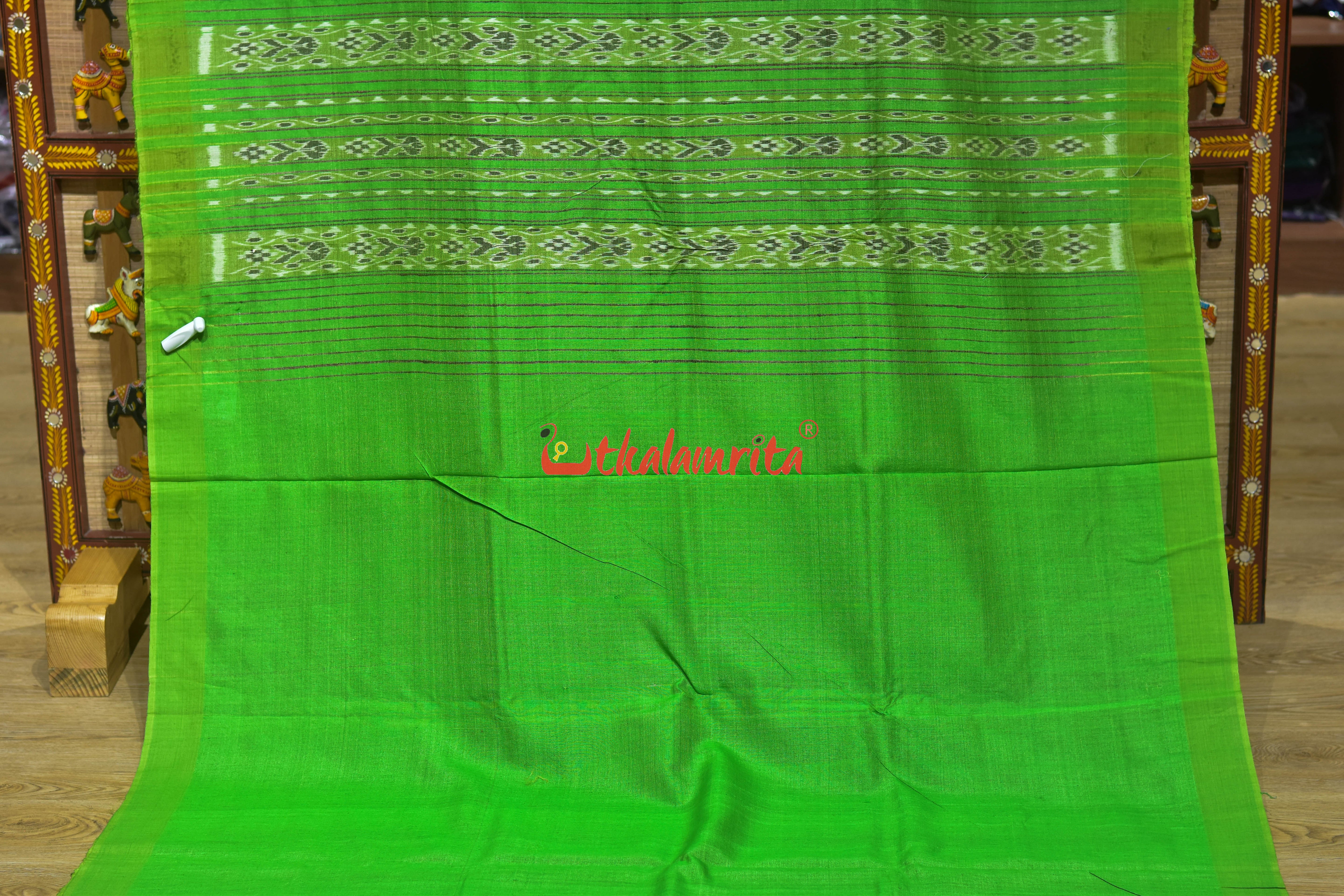 Purple with Green Border Gopalpur Tussar Silk Saree