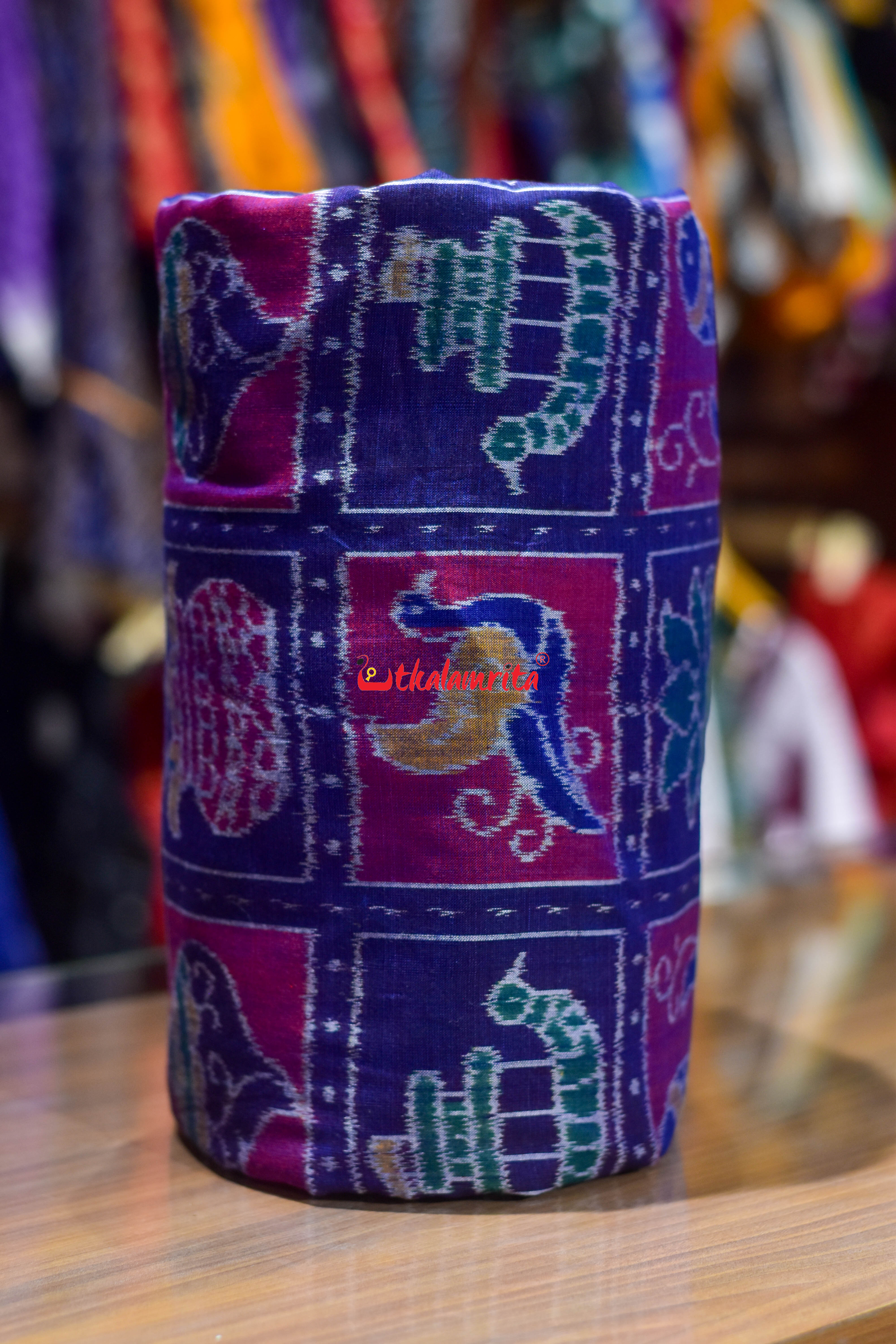 Blue Dasakothi Sambalpuri Cotton (Fabric)