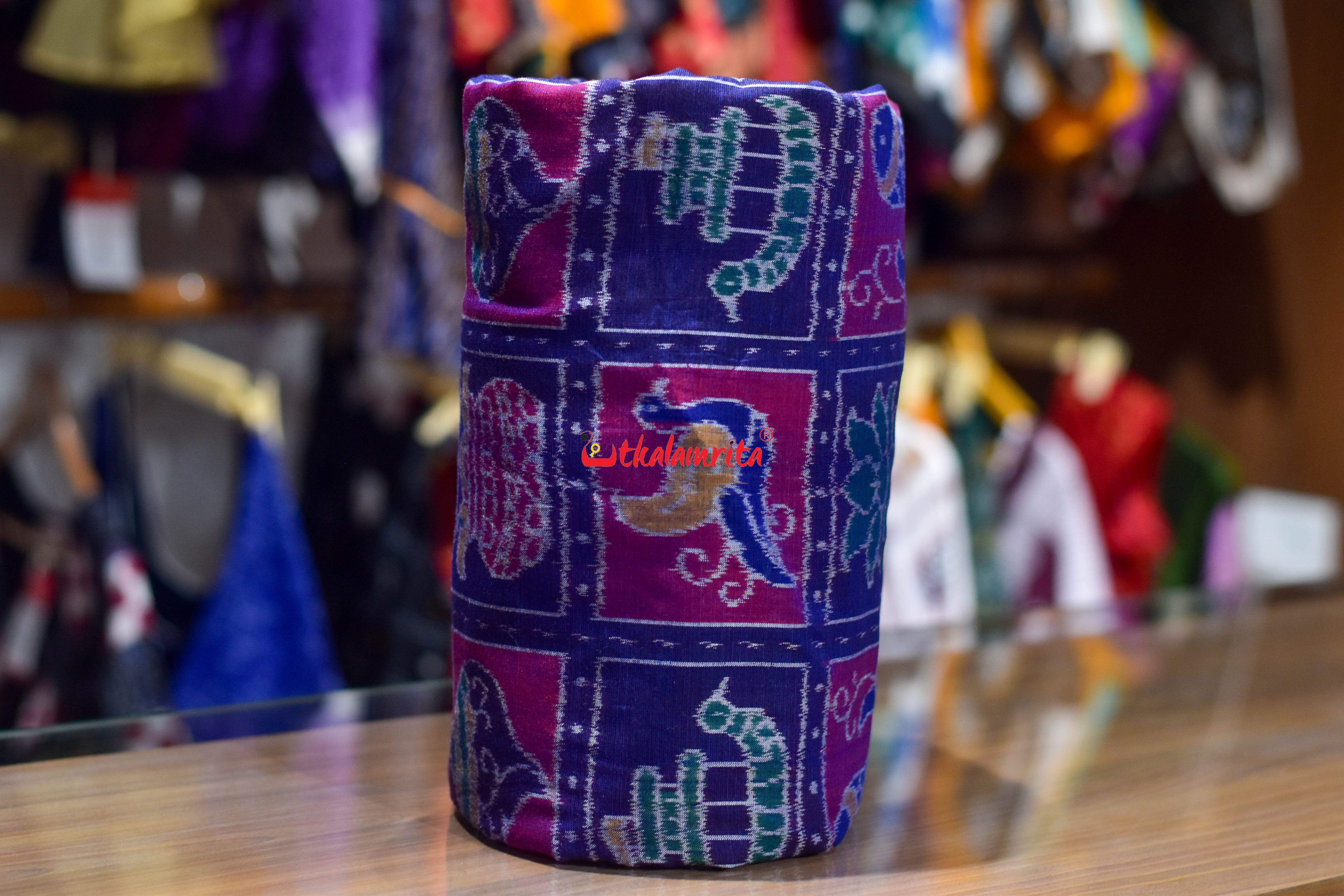 Blue Dasakothi Sambalpuri Cotton (Fabric)