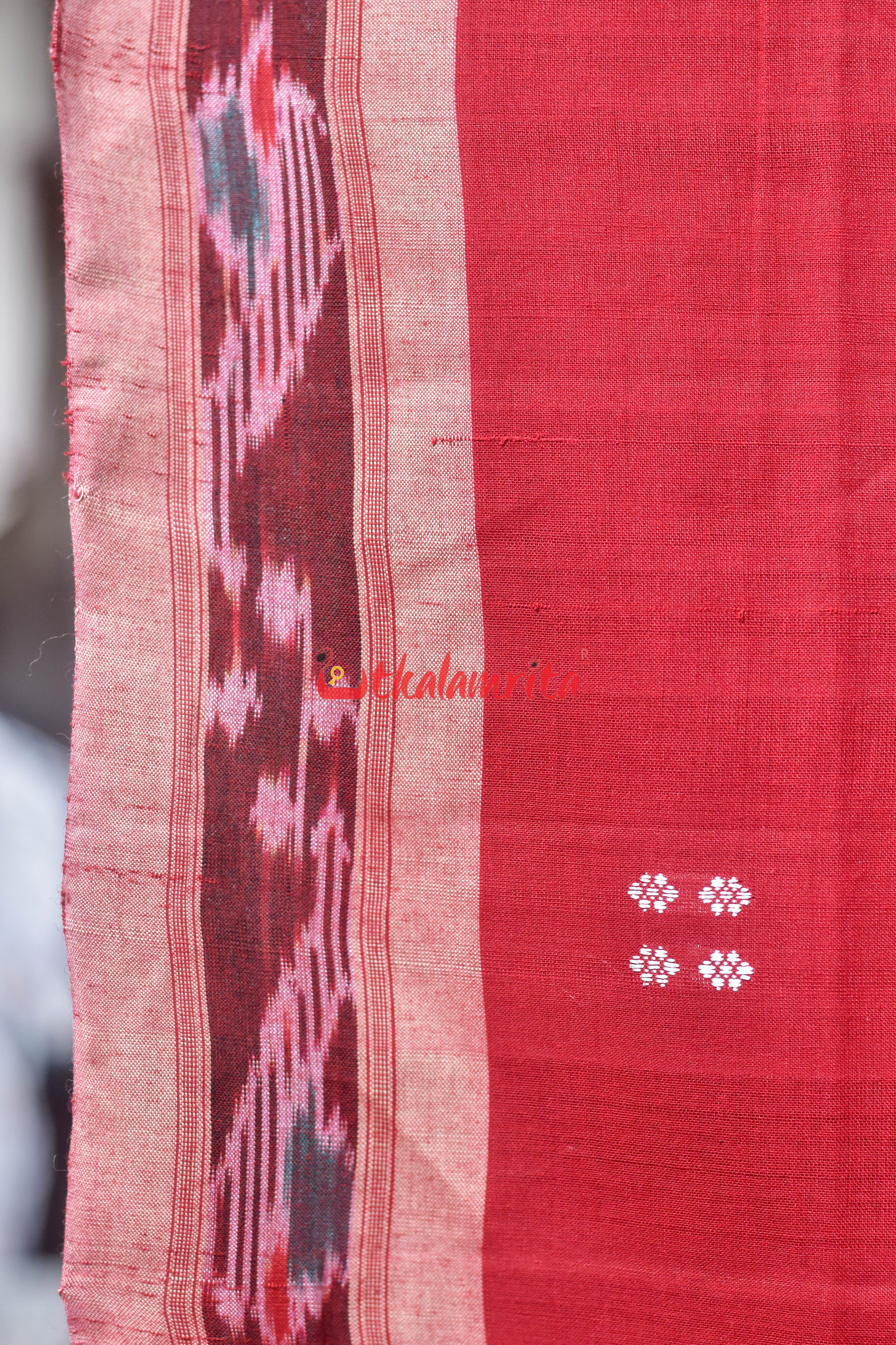 Maroon Chandan Pittala Single Cotton Saree