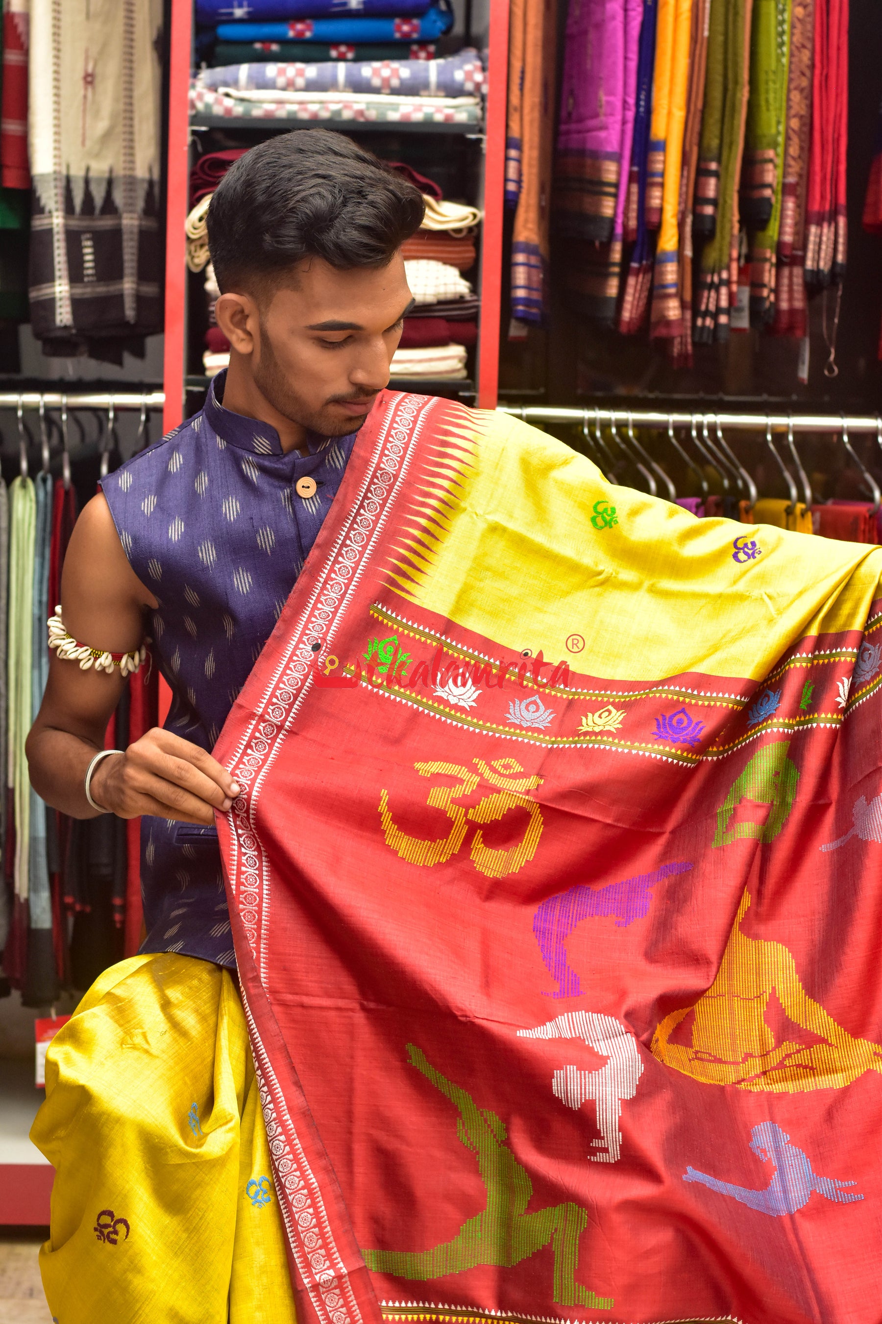 Yellow Yoga Anchal Tussar Silk Saree