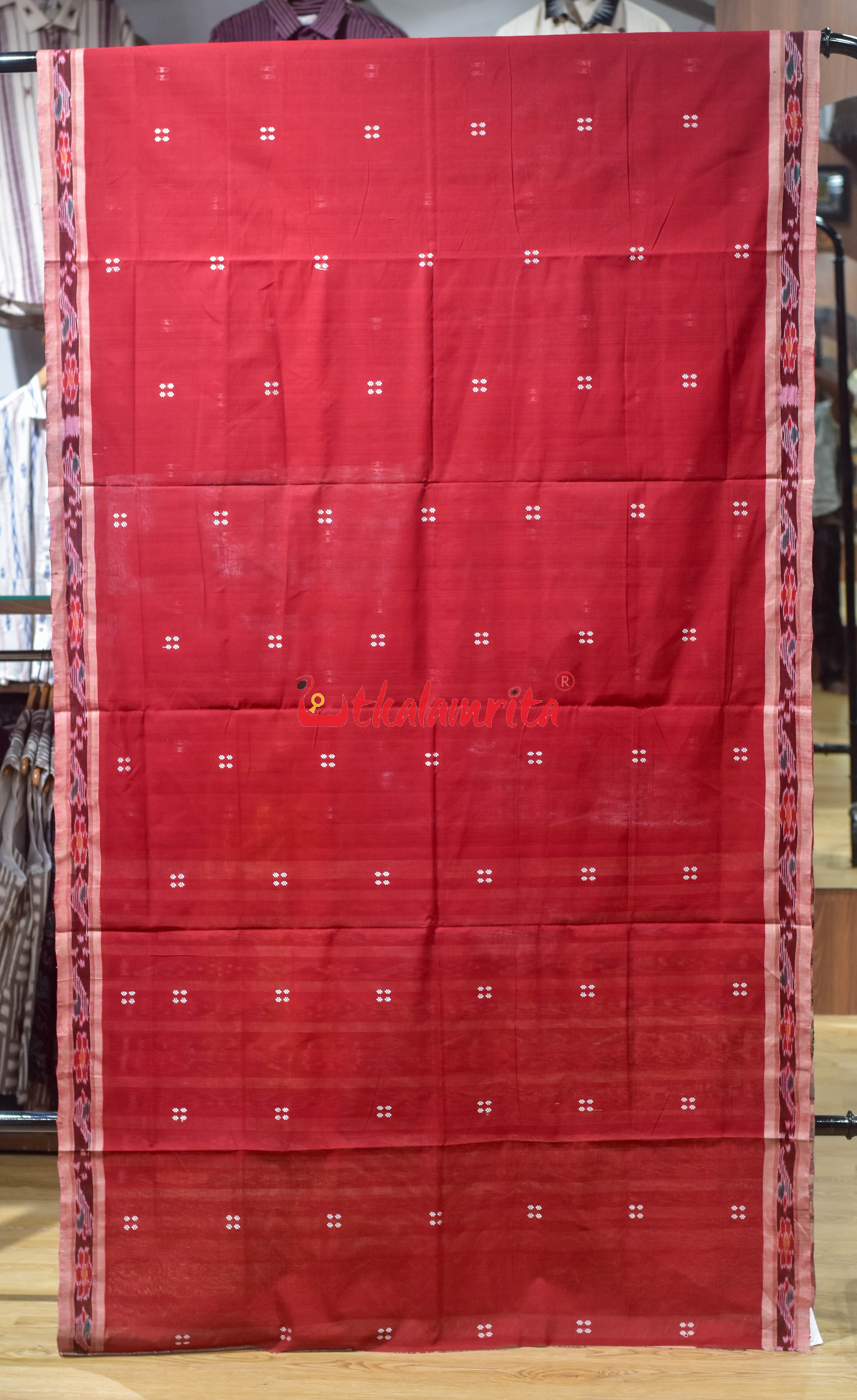 Maroon Chandan Pittala Single Cotton Saree