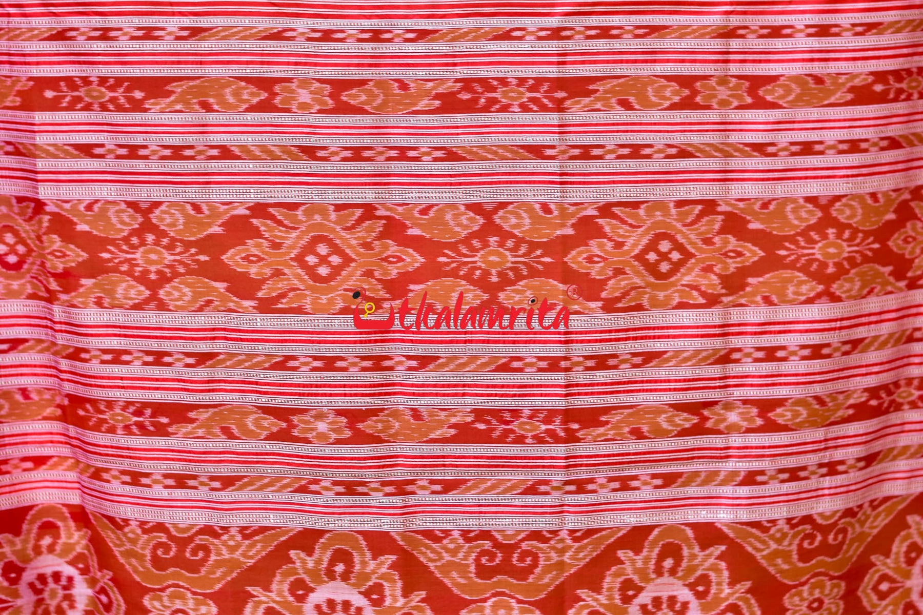 Devi Yellow Double Border Pasapali Khandua Silk Saree