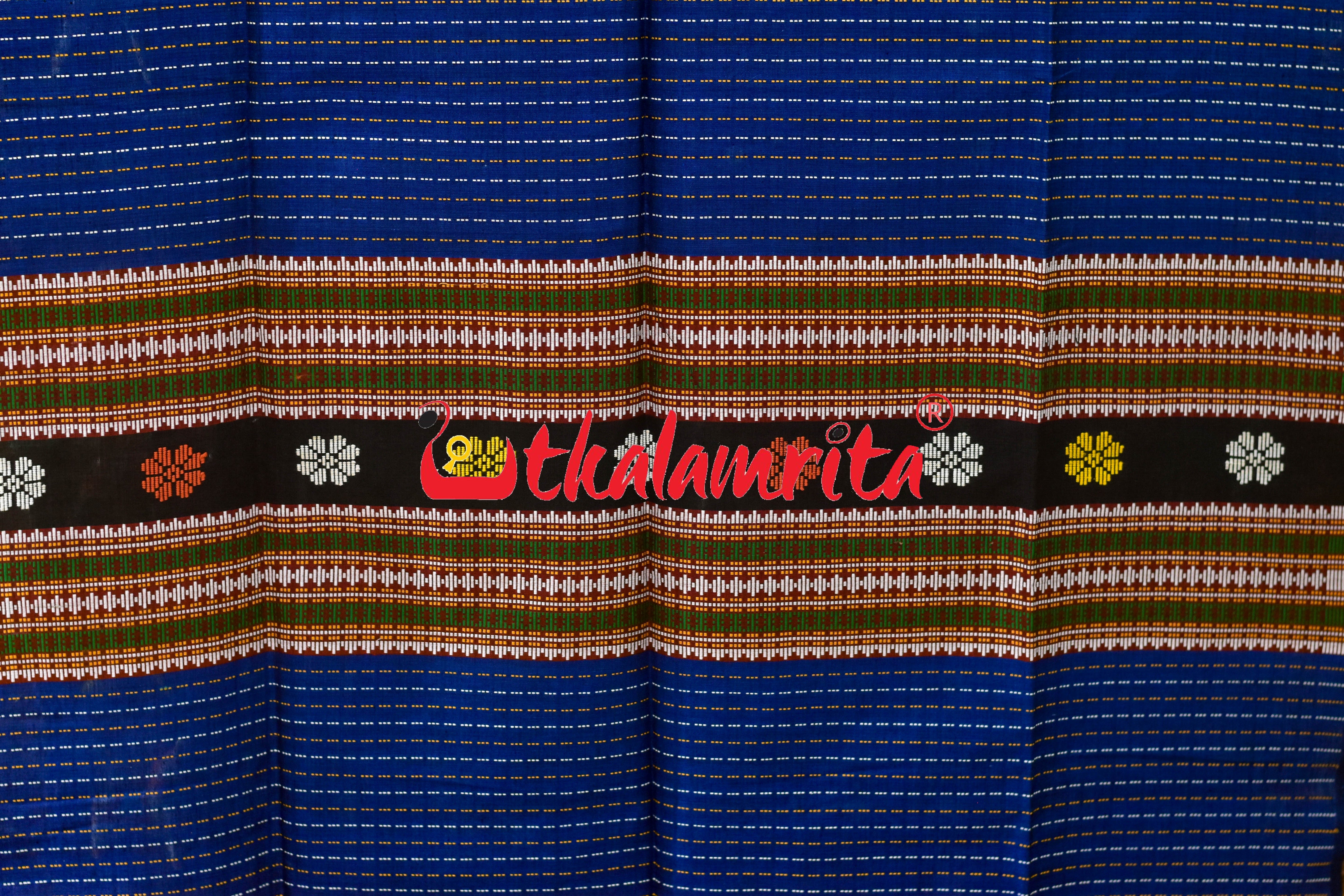 Blue Multi Flower Dhalapathar Cotton (Dupatta)