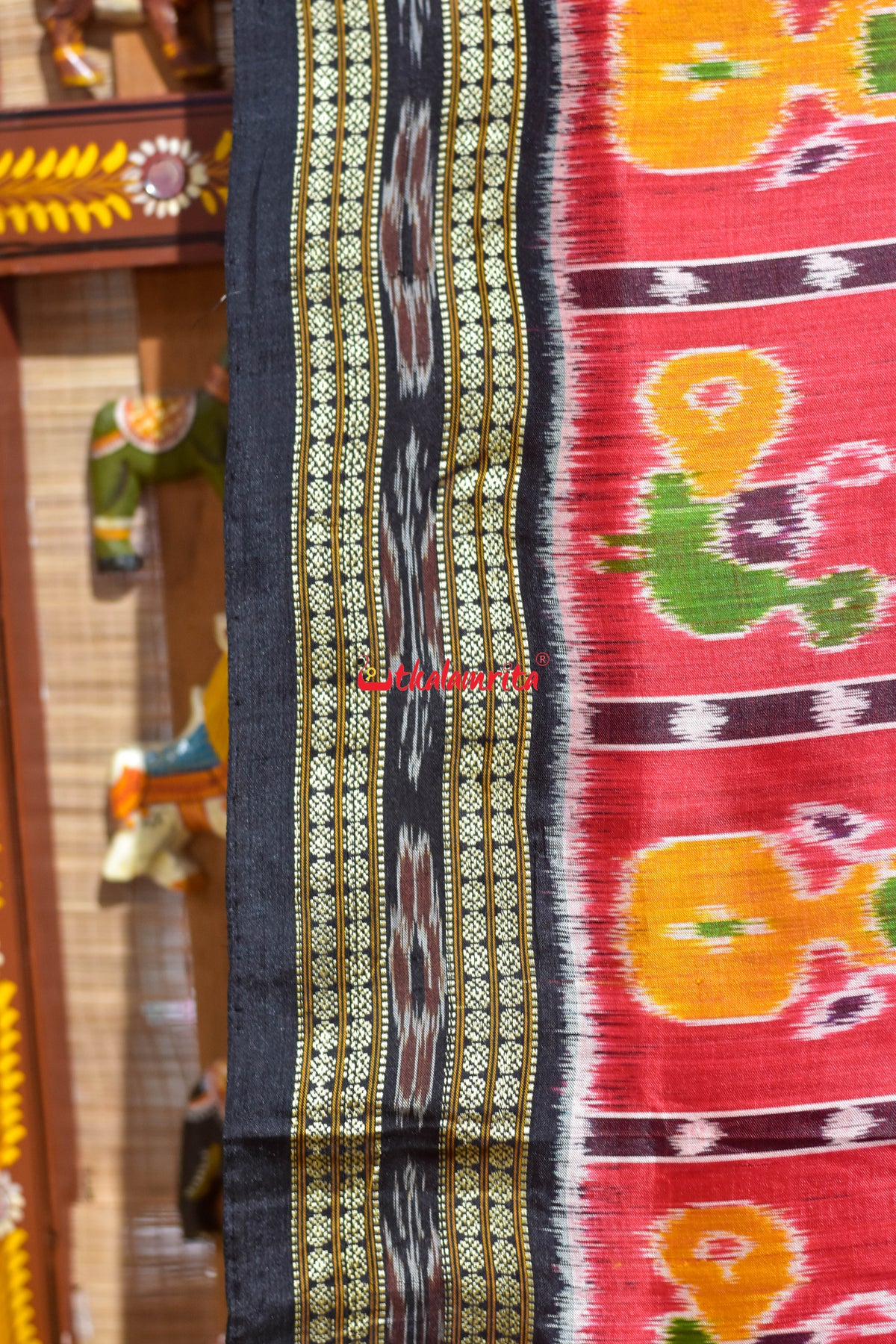 Red Nabakothi Dotted Khandua Silk Saree