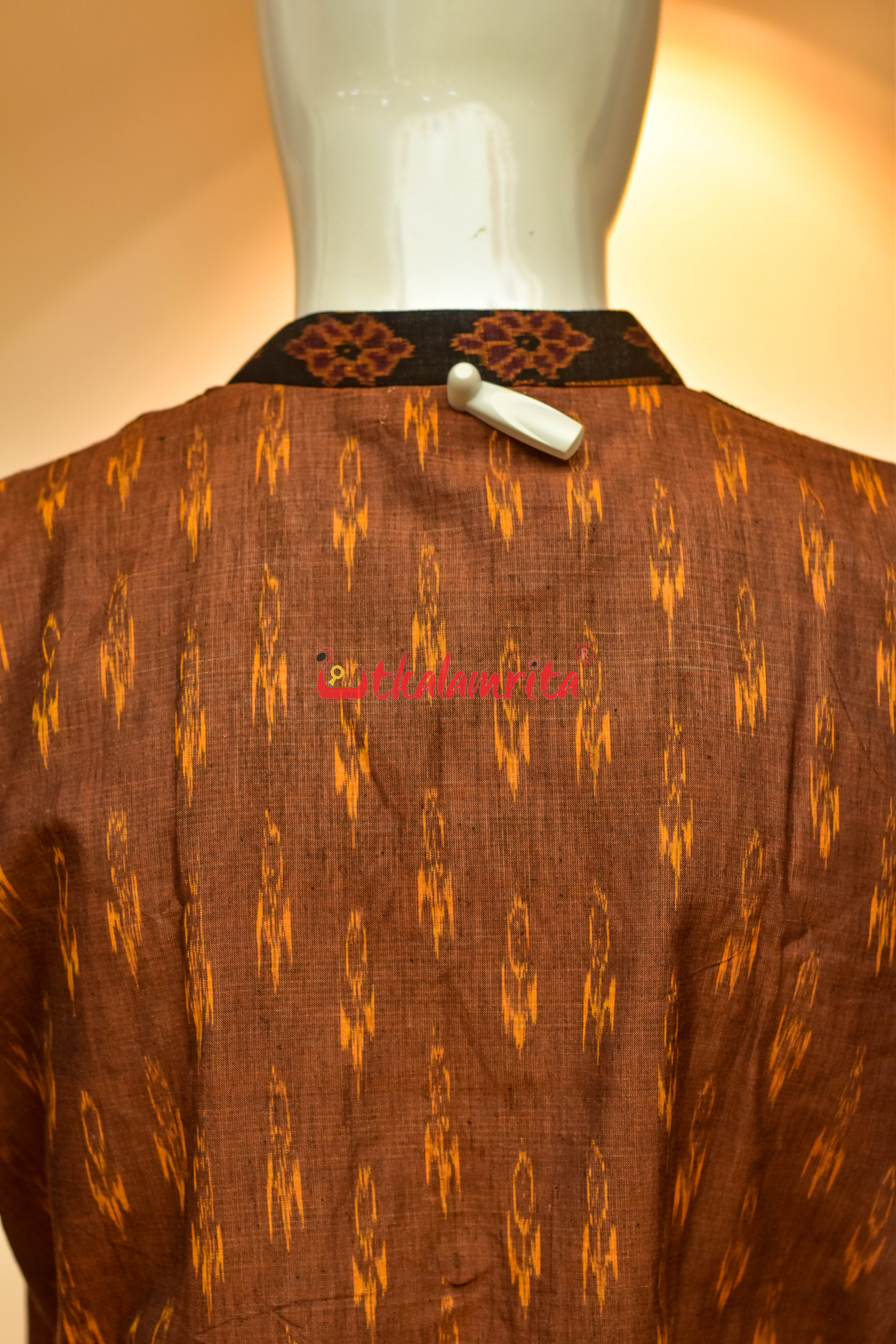 Golden Labanga with Odia Alphabets Design (Men's Short Kurta)