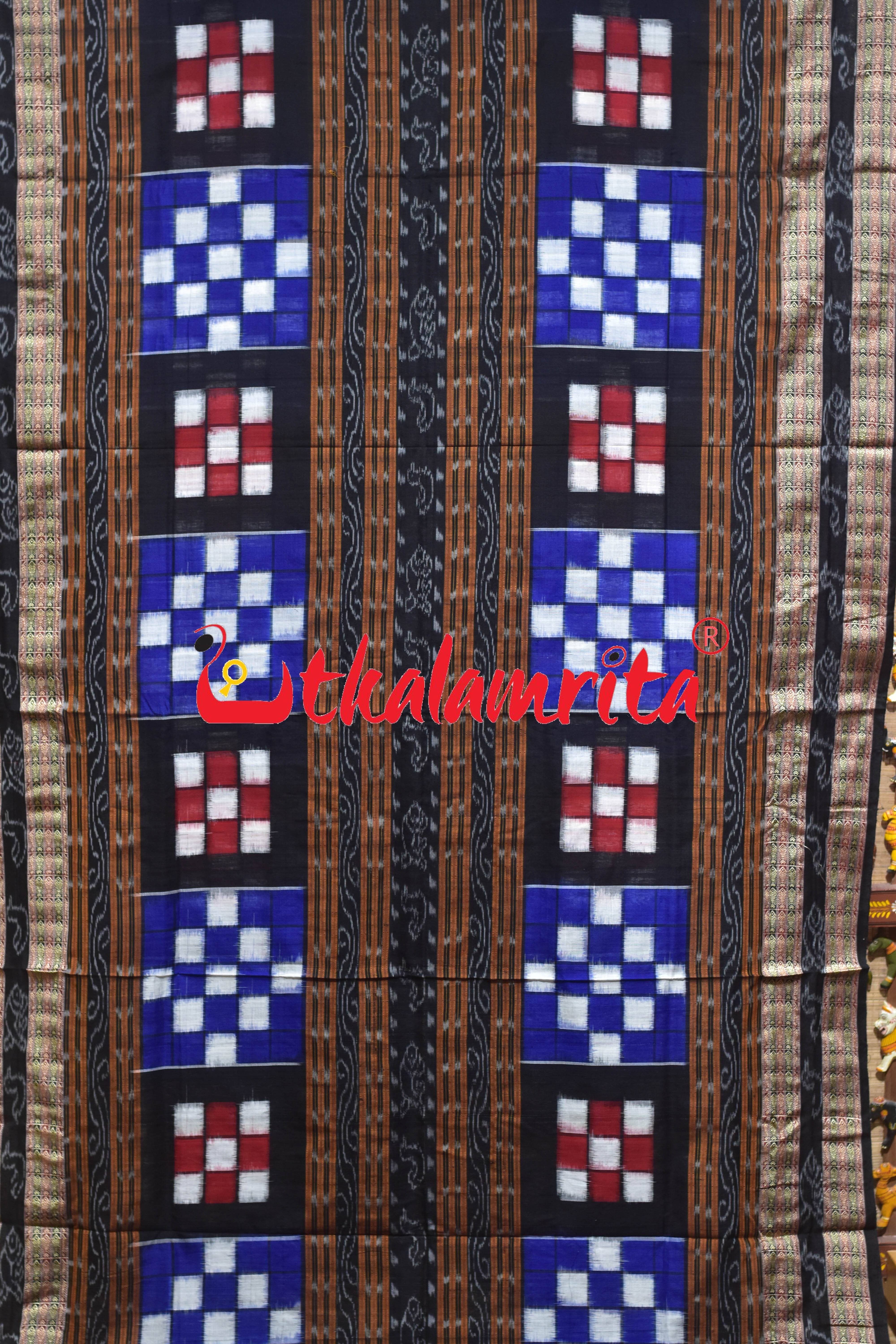 Red Blue Bichitrapuri Cotton Saree
