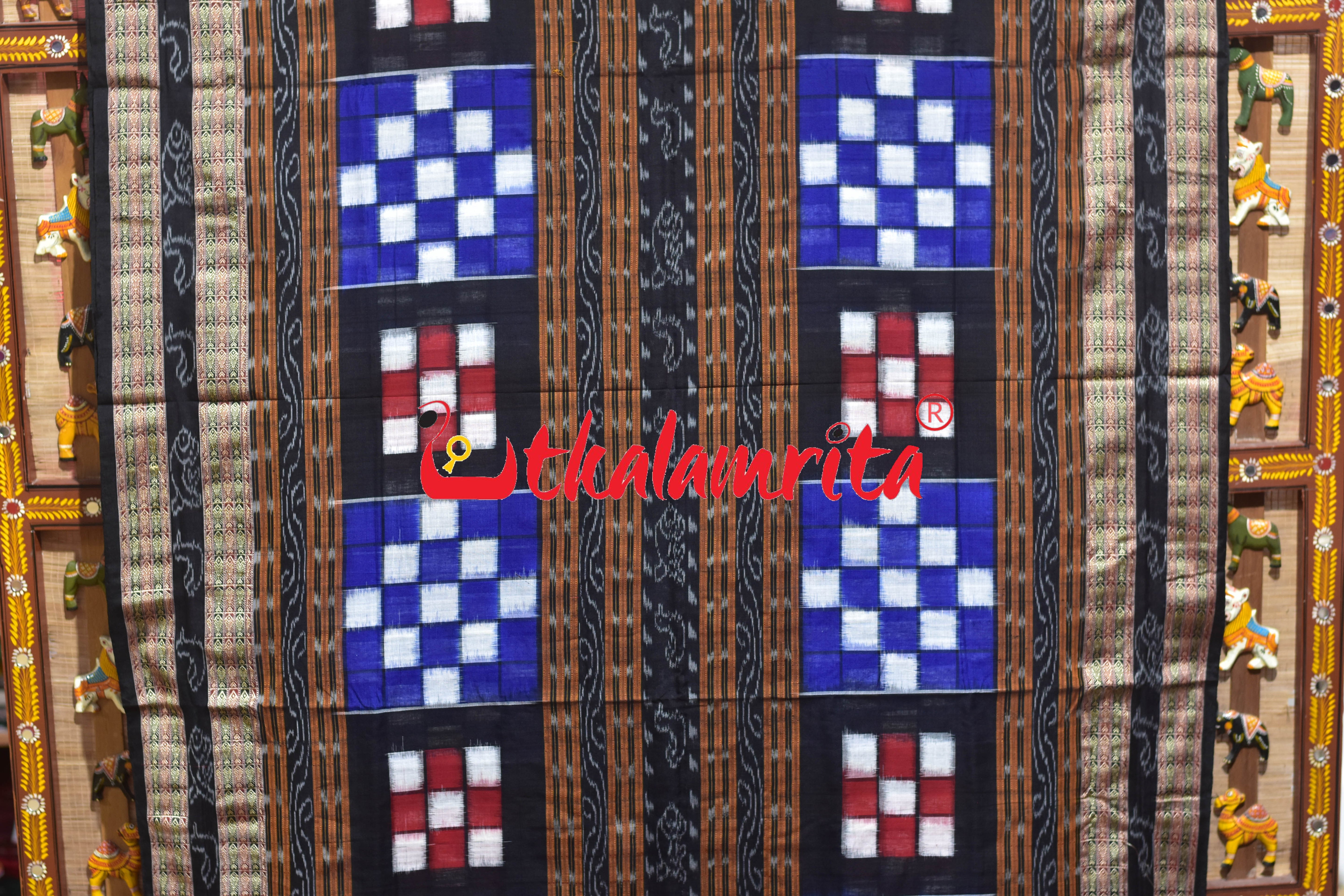 Red Blue Bichitrapuri Cotton Saree