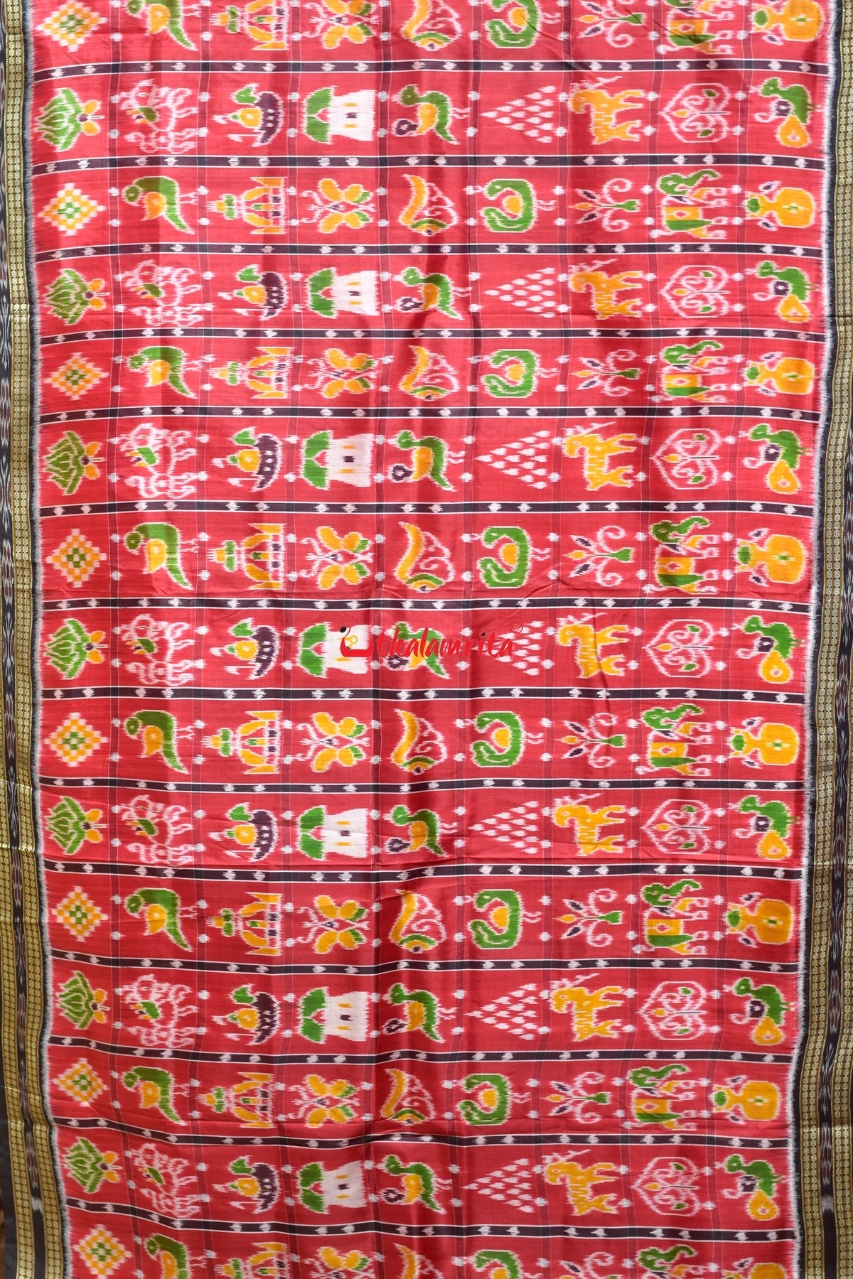 Red Nabakothi Dotted Khandua Silk Saree