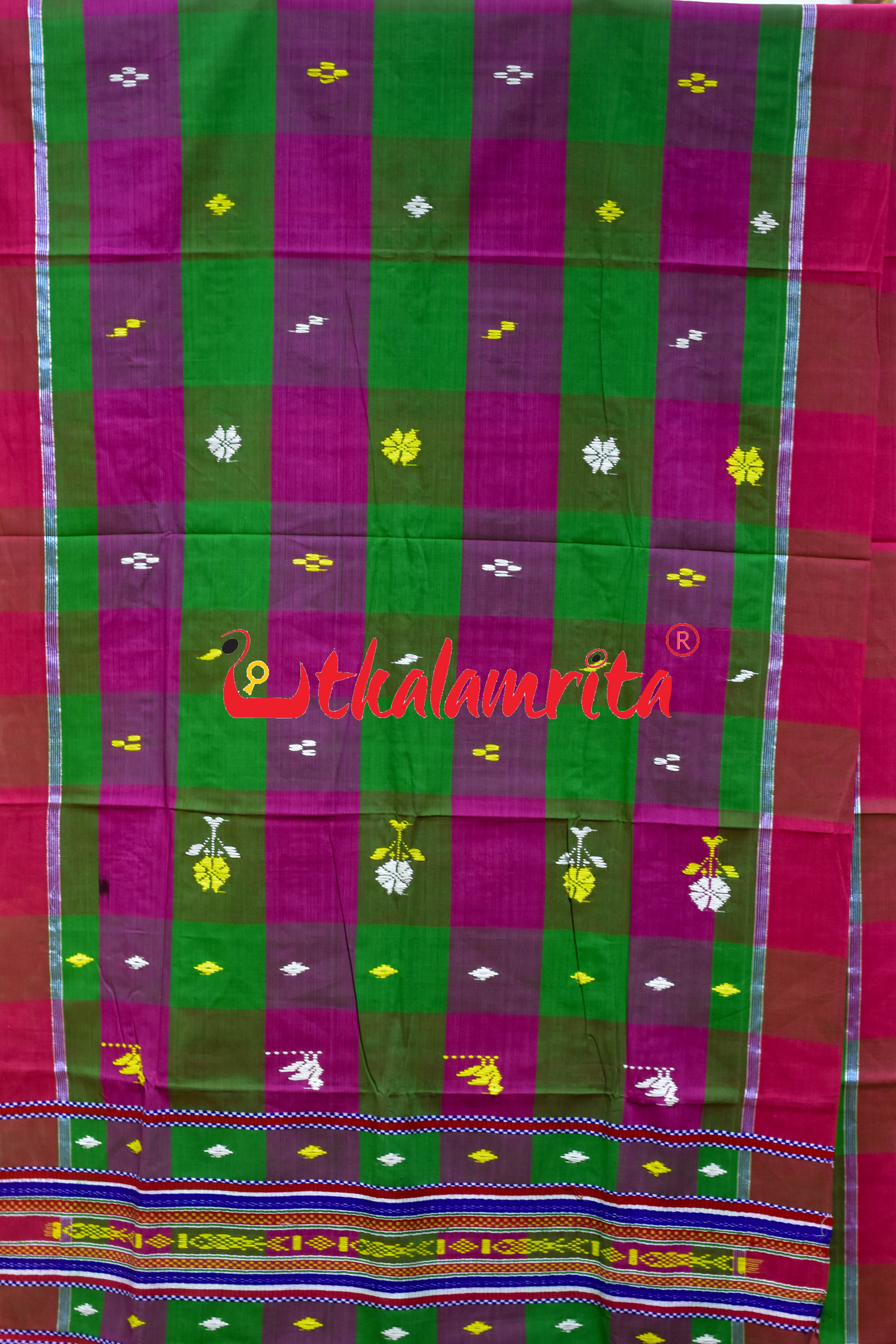 Green Magenta Thick Stripes Santhal