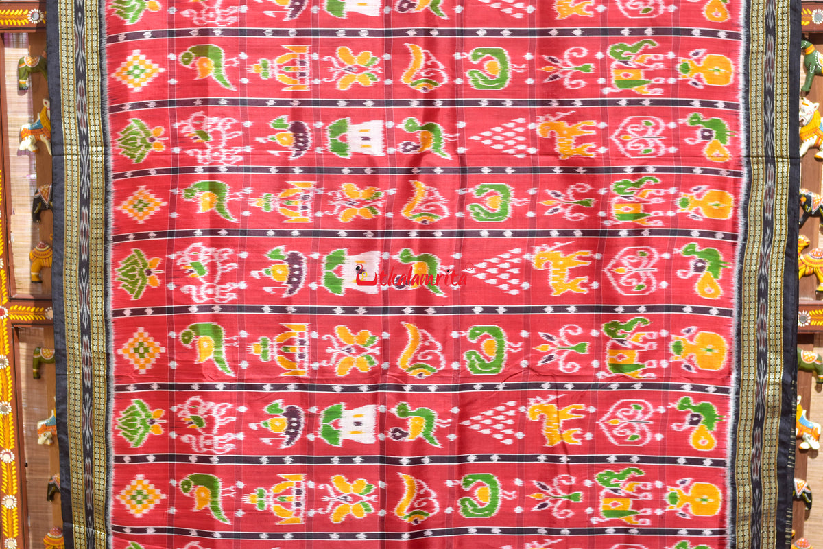 Red Nabakothi Dotted Khandua Silk Saree
