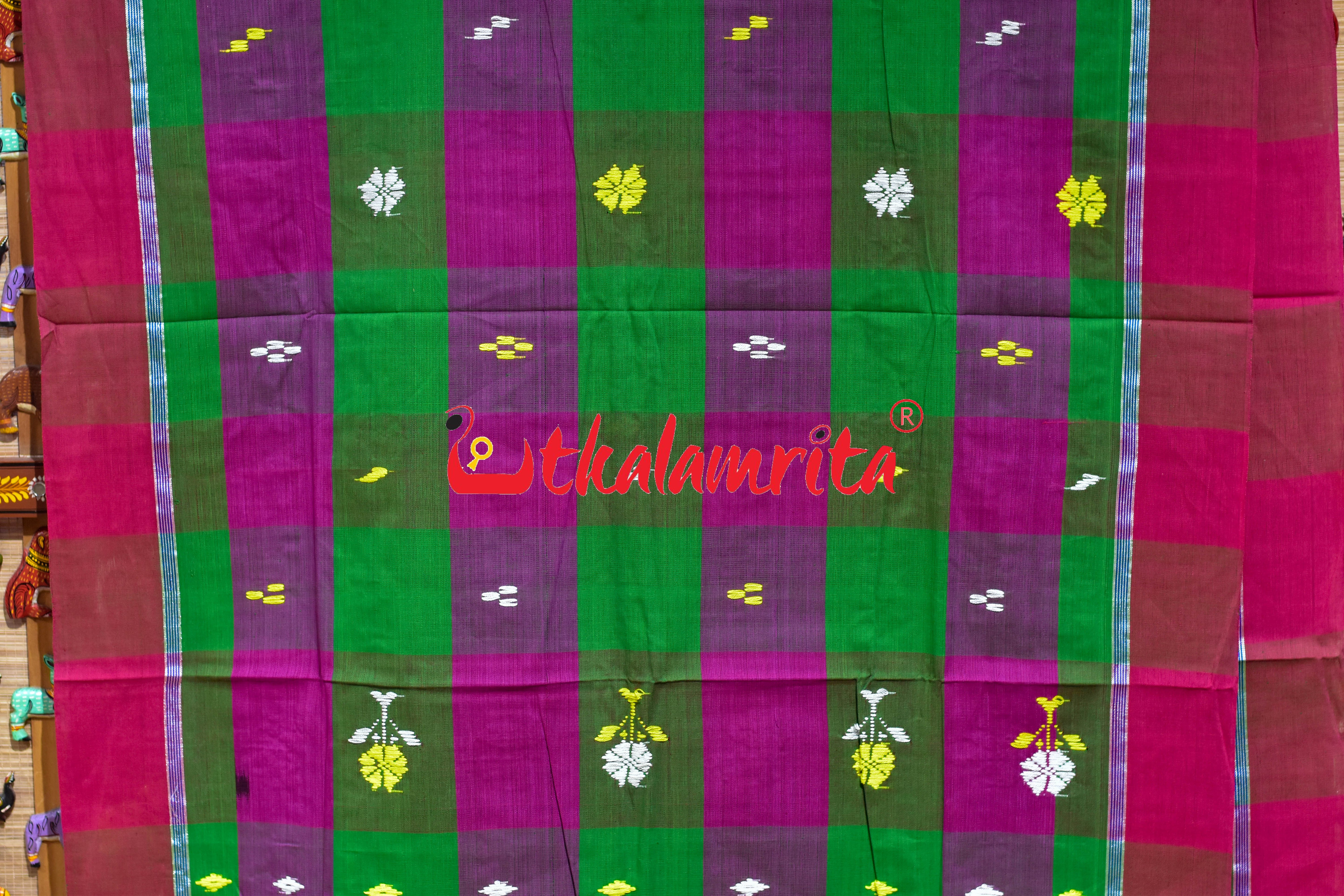 Green Magenta Thick Stripes Santhal