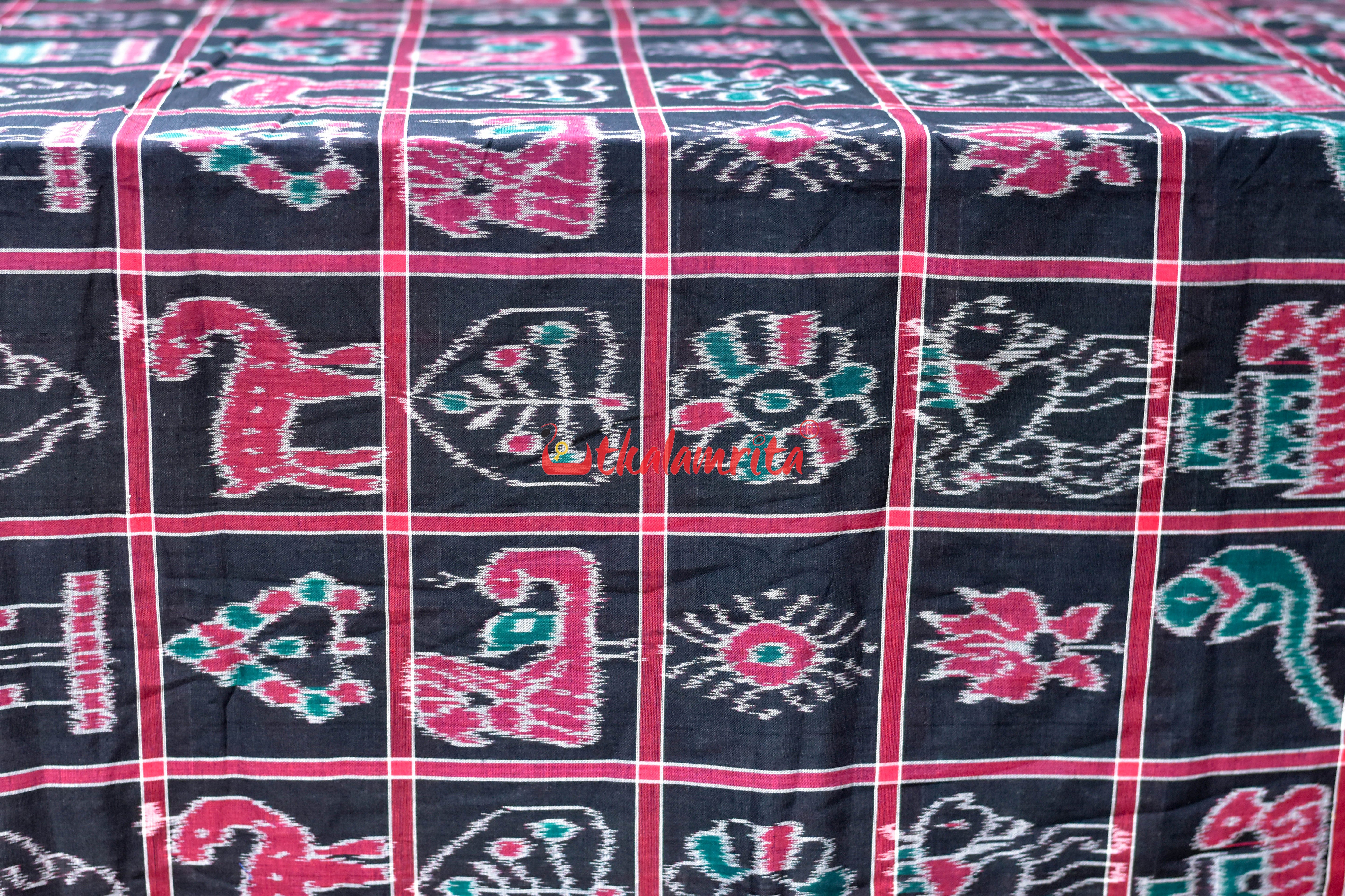 Black Red and Green Combo Nabakothi Cotton (Fabric)