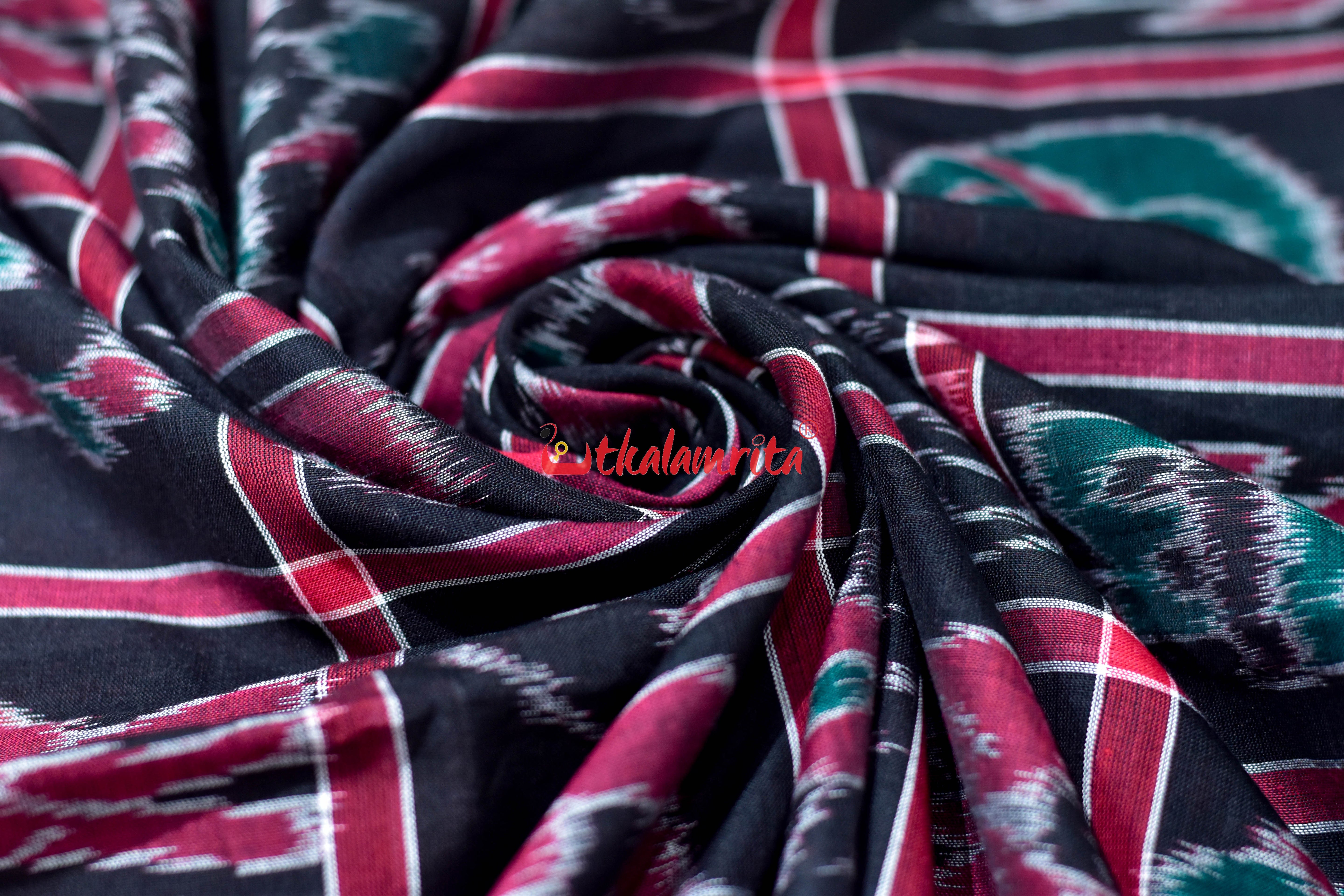 Black Red and Green Combo Nabakothi Cotton (Fabric)