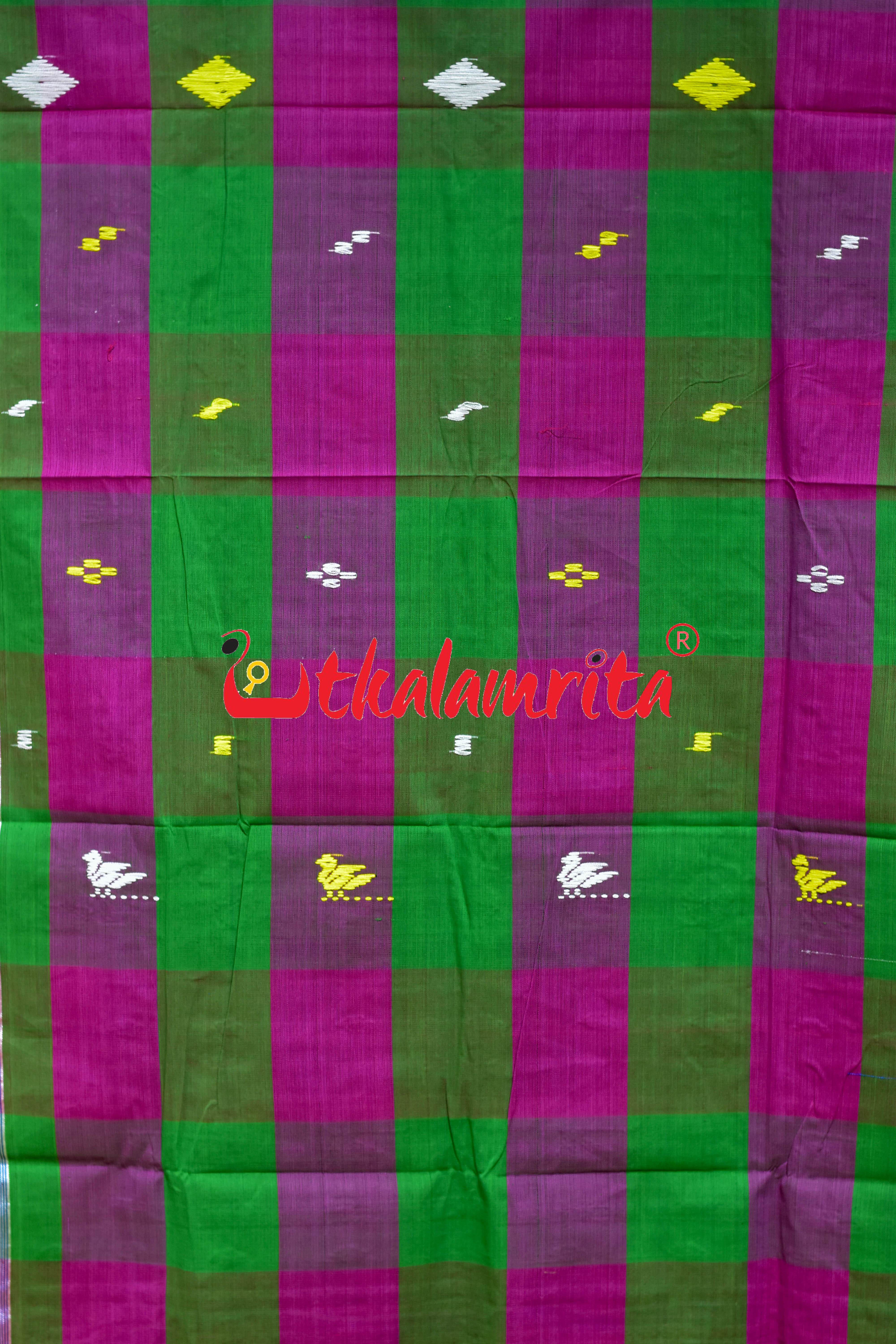 Green Magenta Thick Stripes Santhal