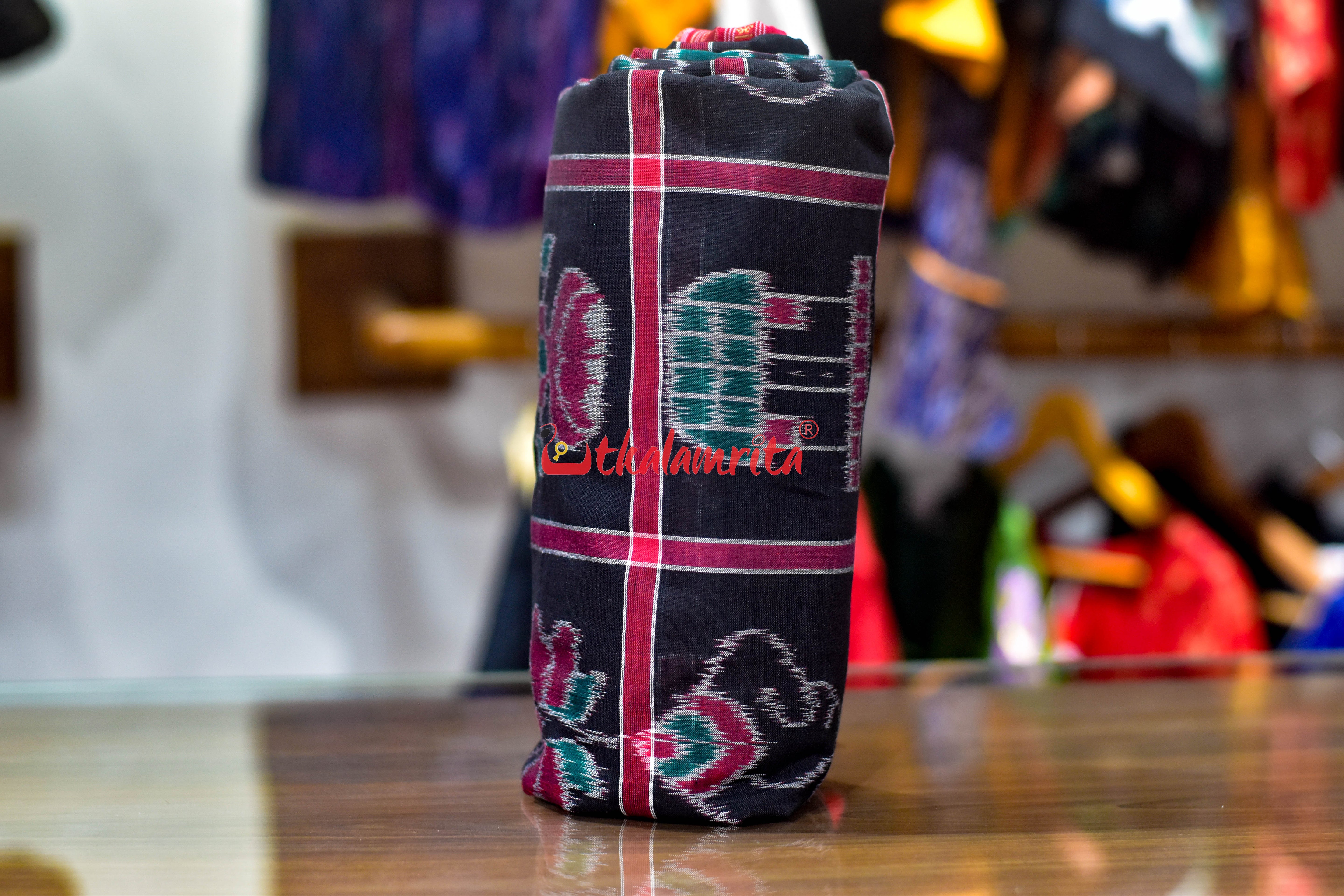 Black Red and Green Combo Nabakothi Cotton (Fabric)