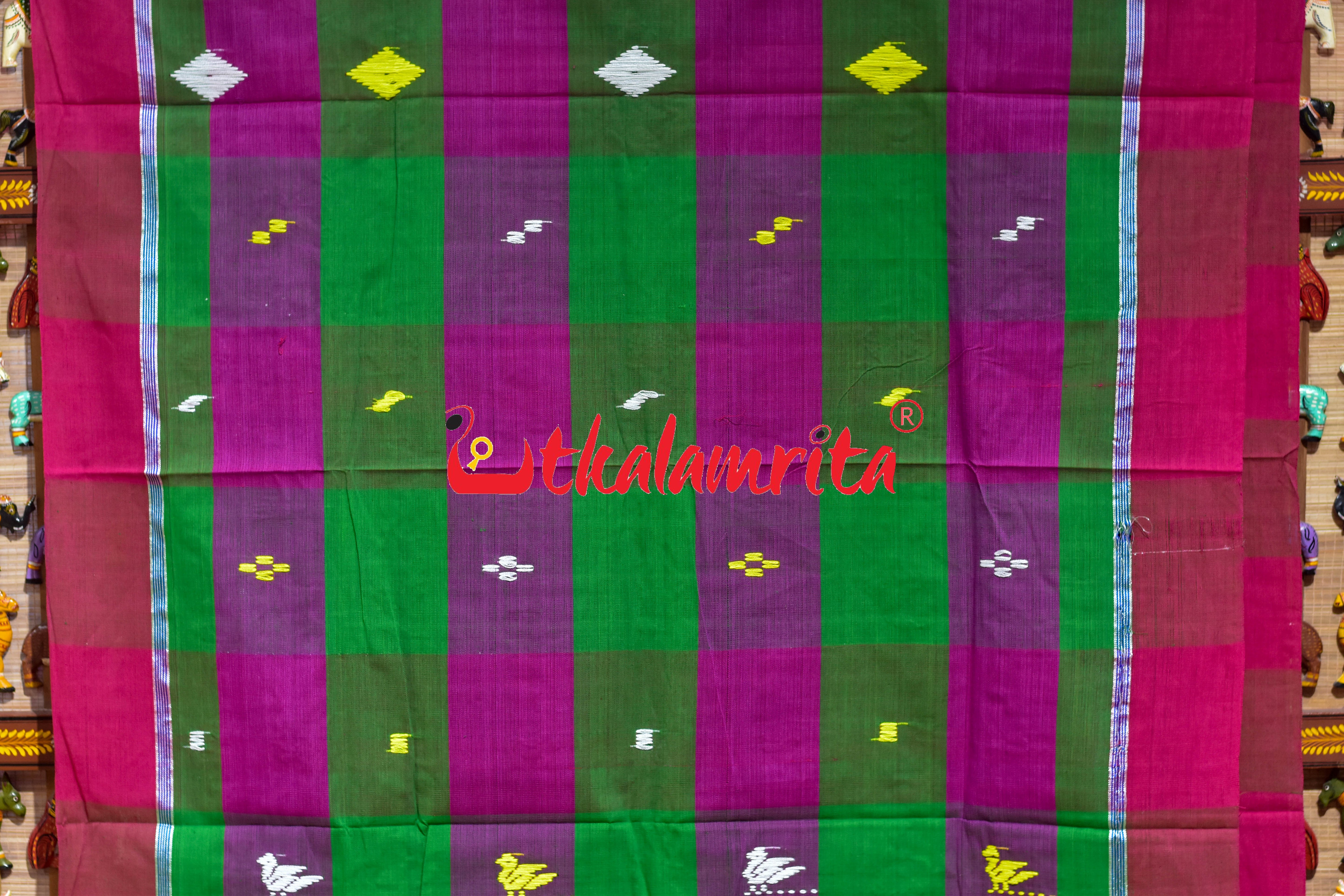 Green Magenta Thick Stripes Santhal