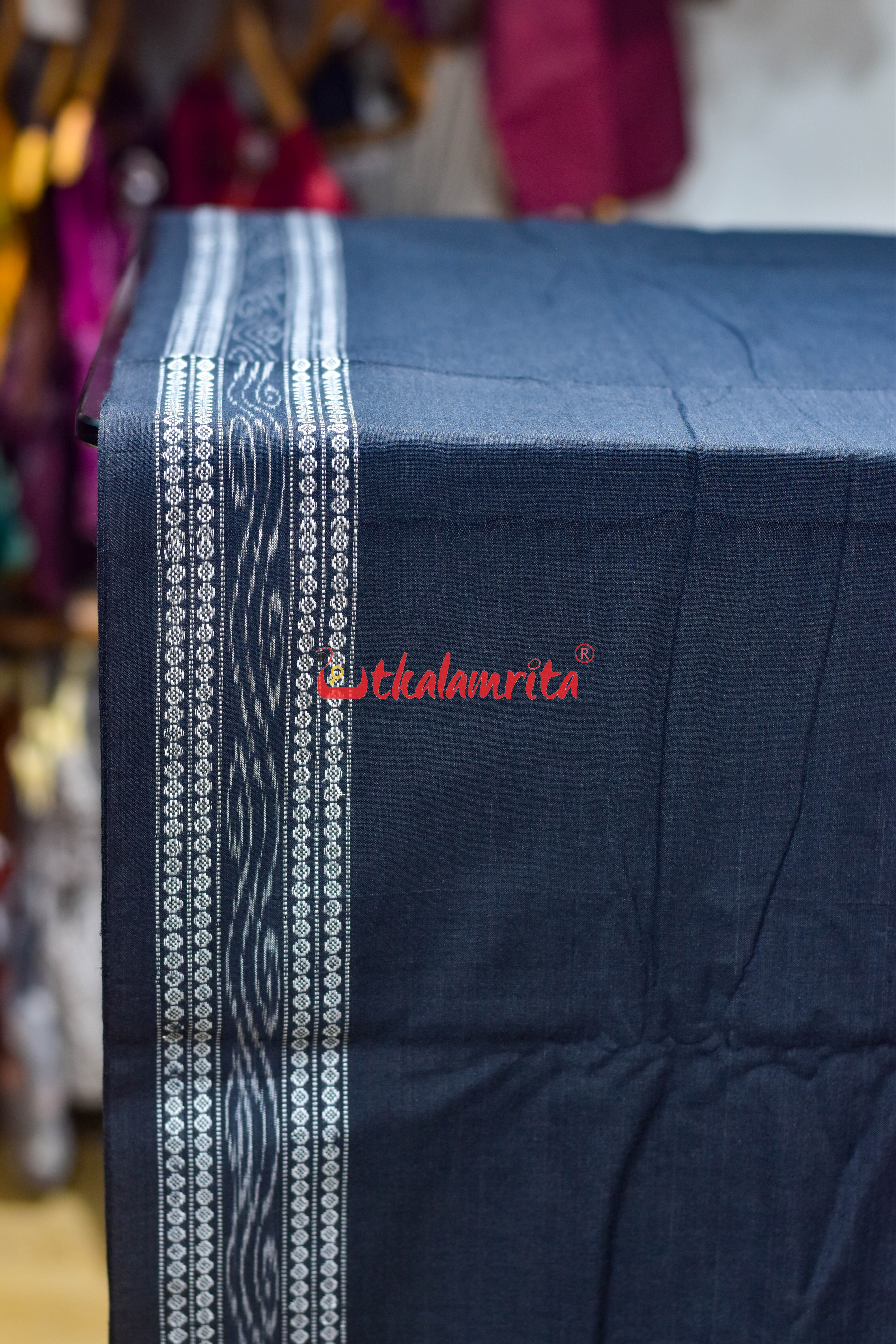 Black With Ikat Border (Fabric)