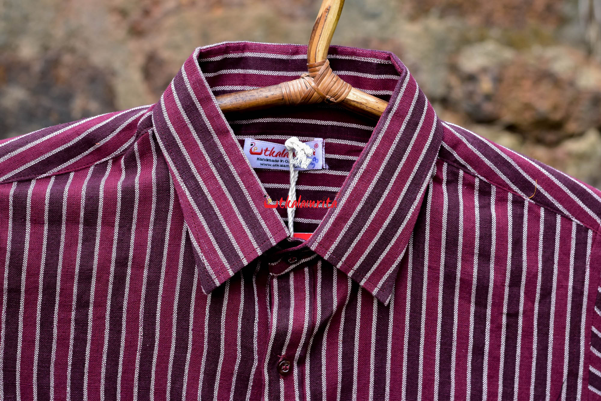Maroon Coffee Lines- Half Kotpad Shirt