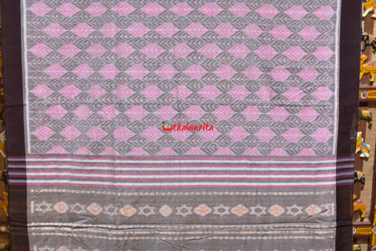Leaf Pink Maniabandha Cotton Saree