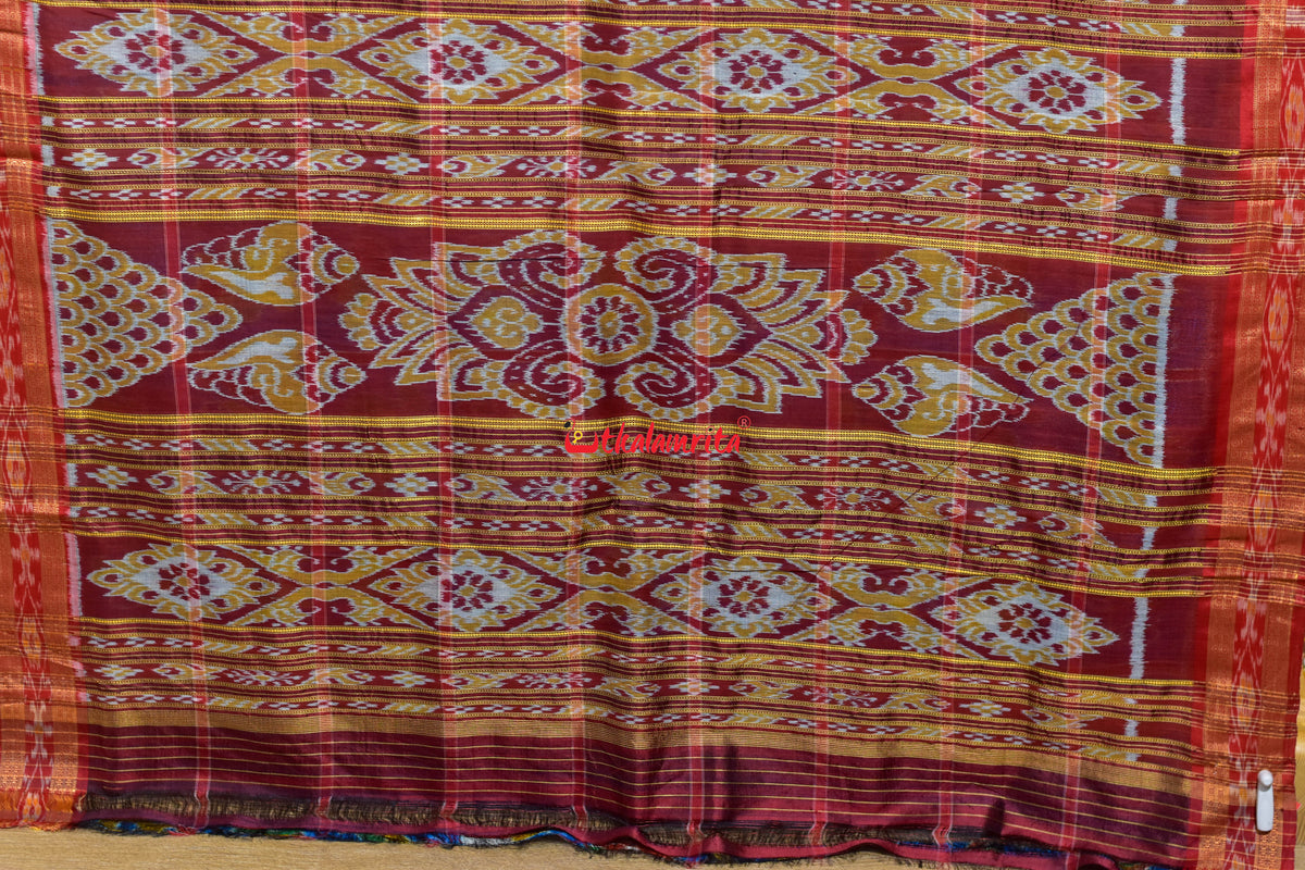German Blue Nabakothi Khandua Silk Saree