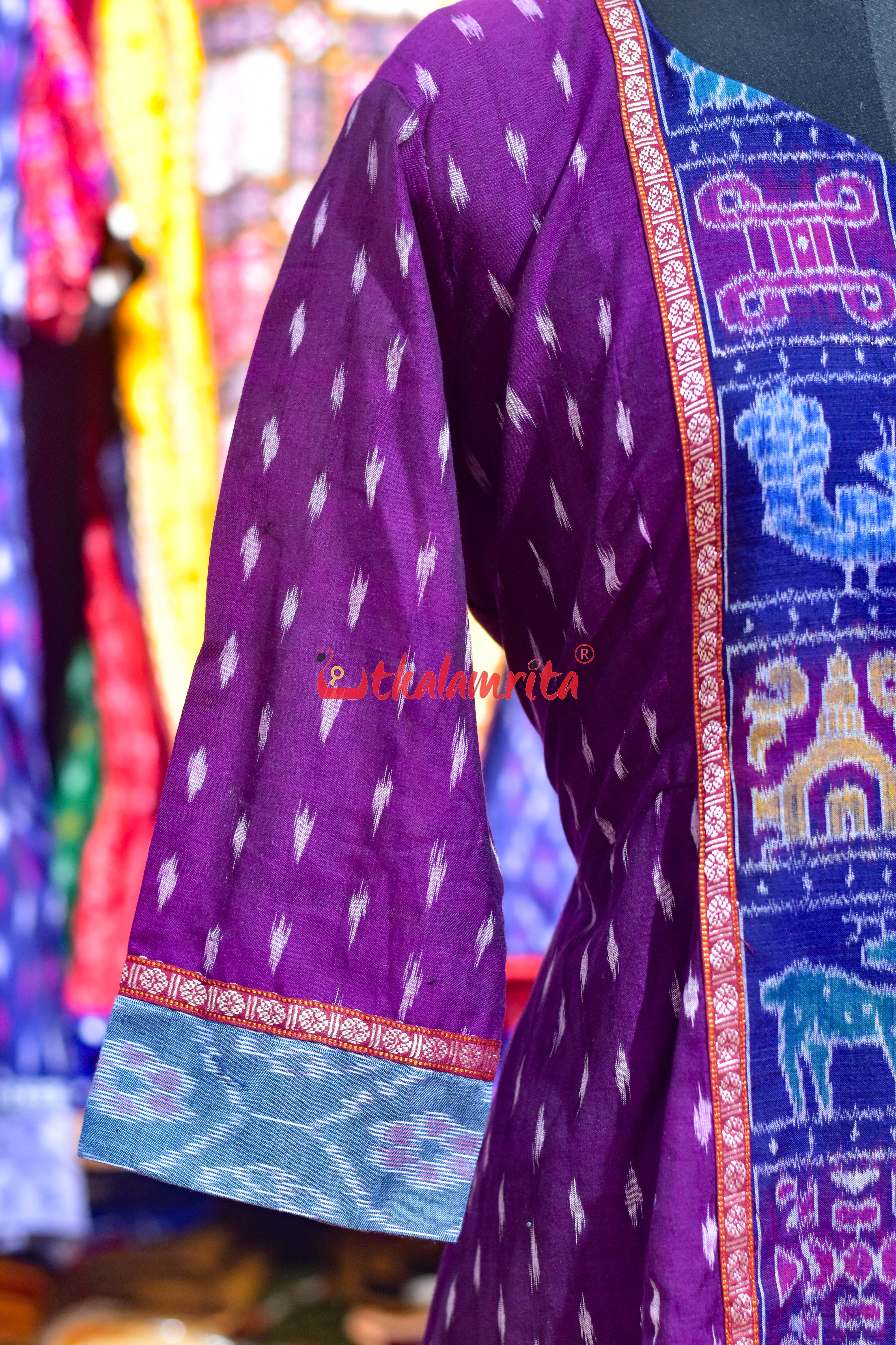 Purple White Dots with Nabakothi Design (Anarkali)