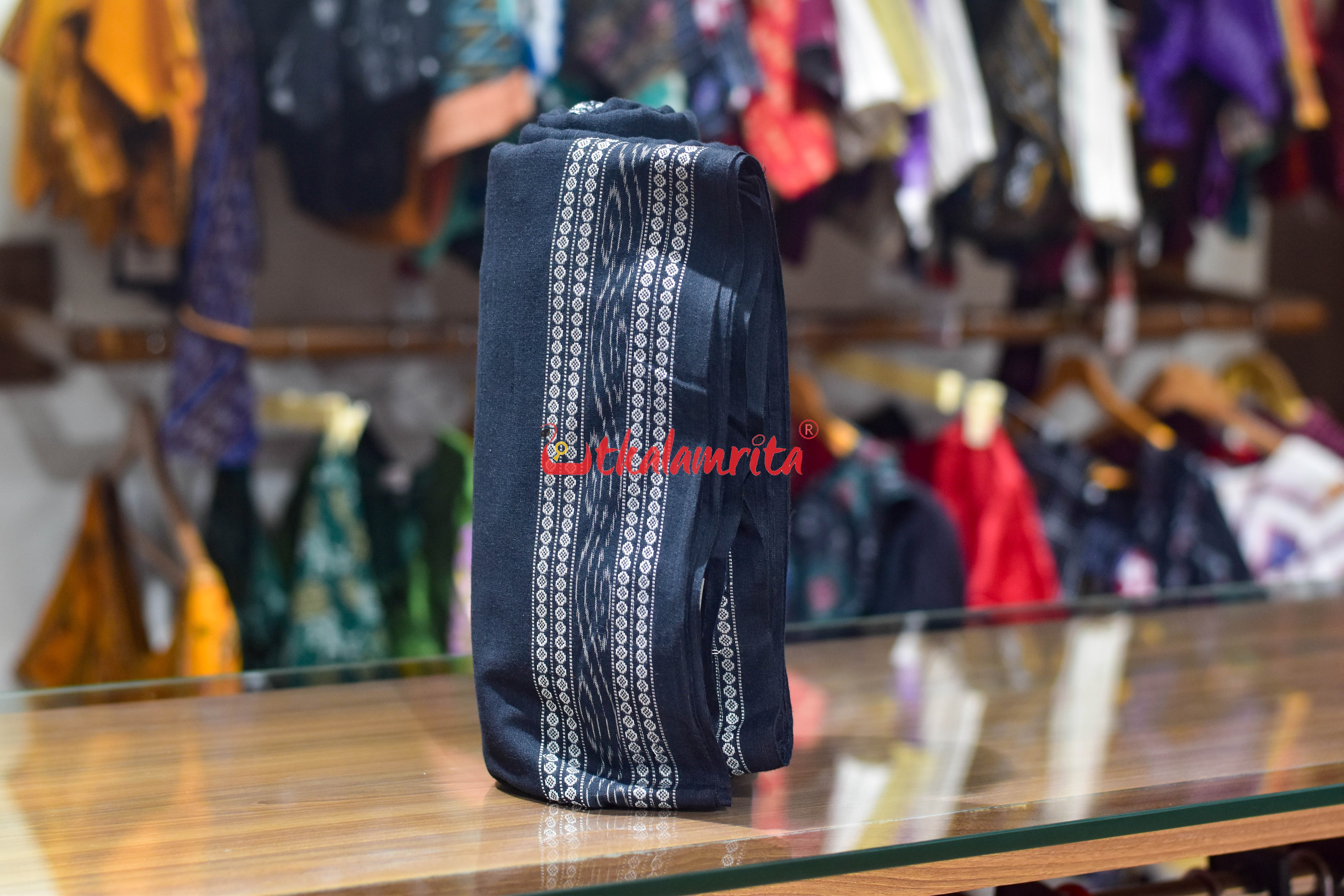 Black With Ikat Border (Fabric)