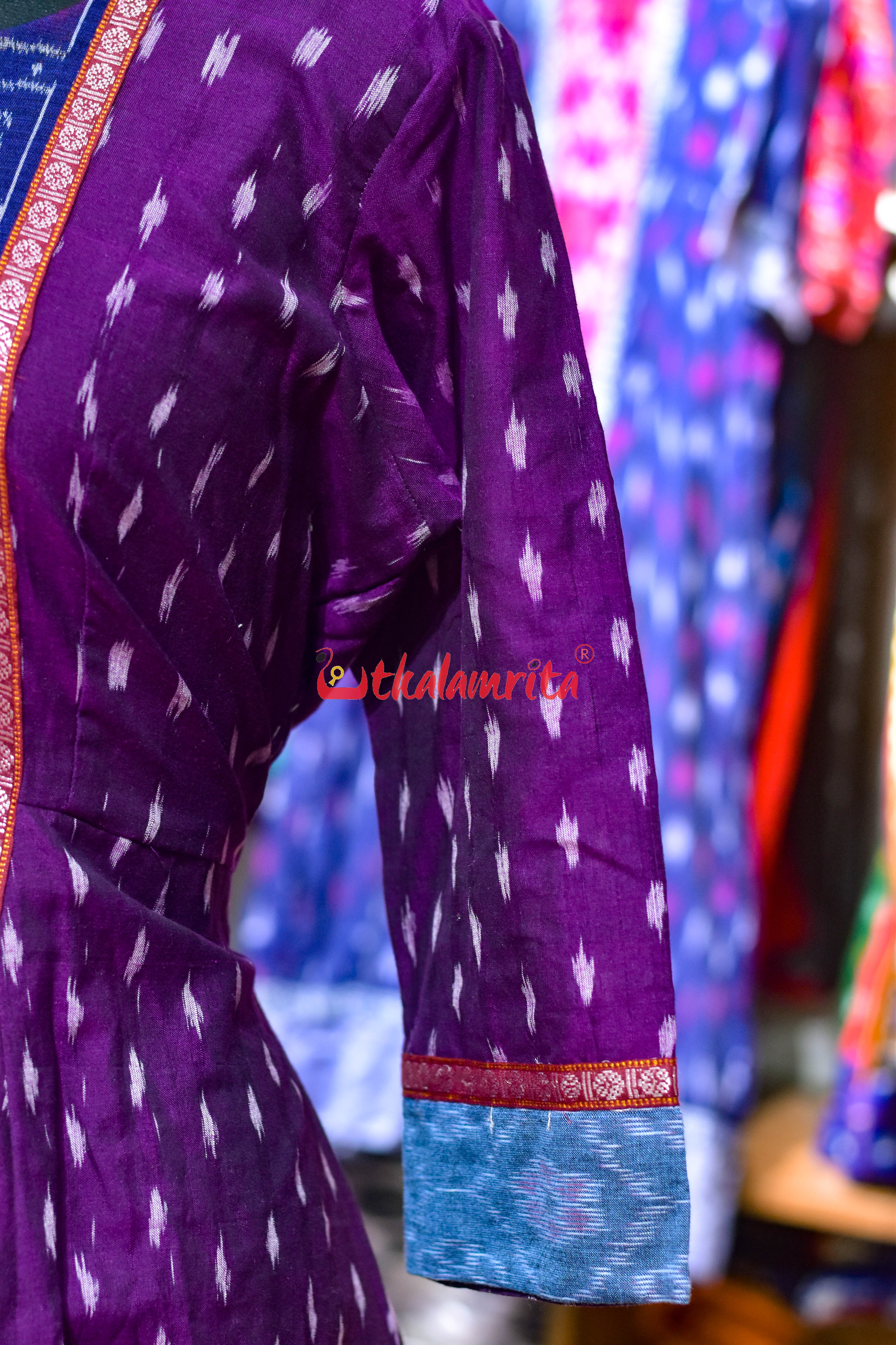 Purple White Dots with Nabakothi Design (Anarkali)