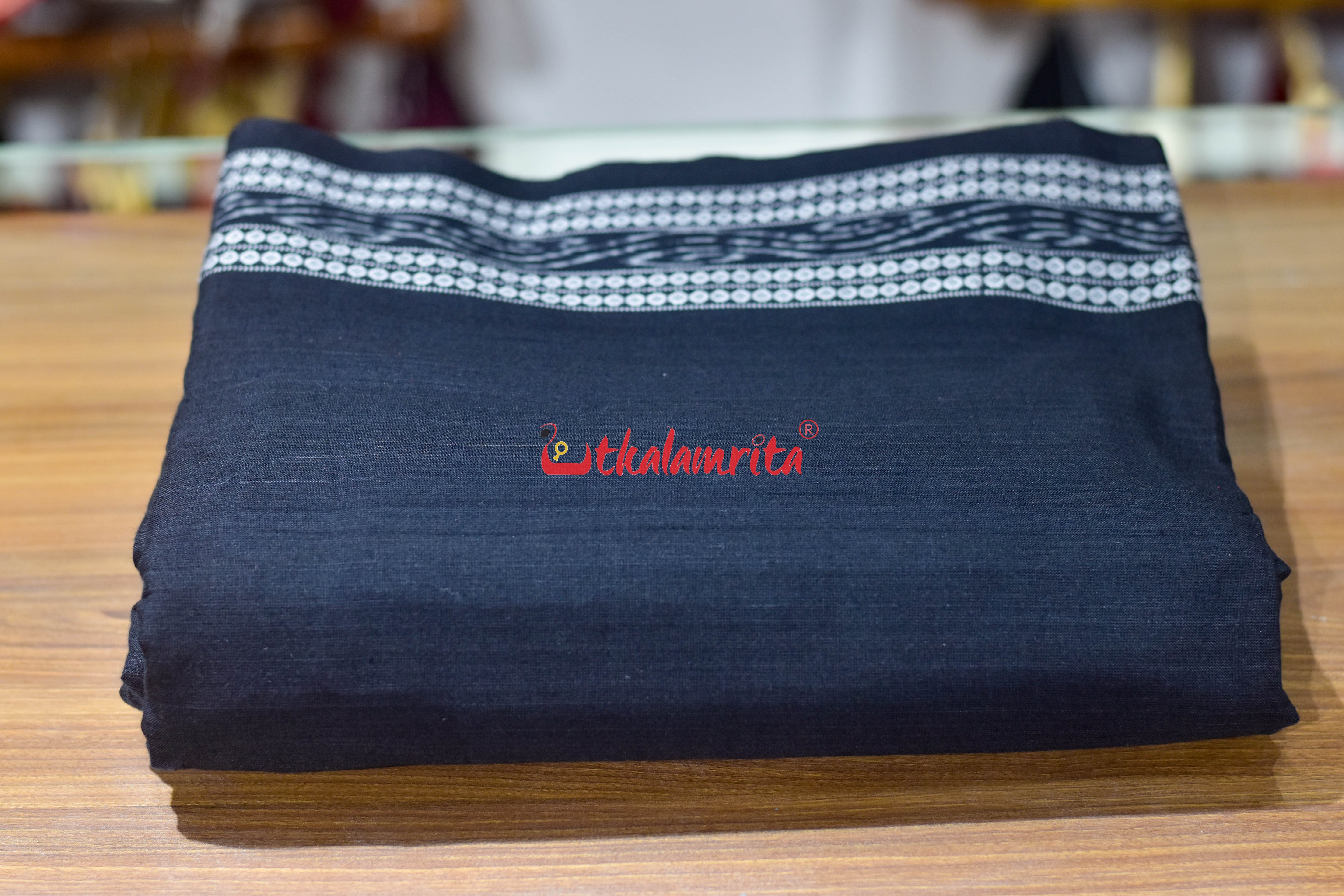 Black With Ikat Border (Fabric)