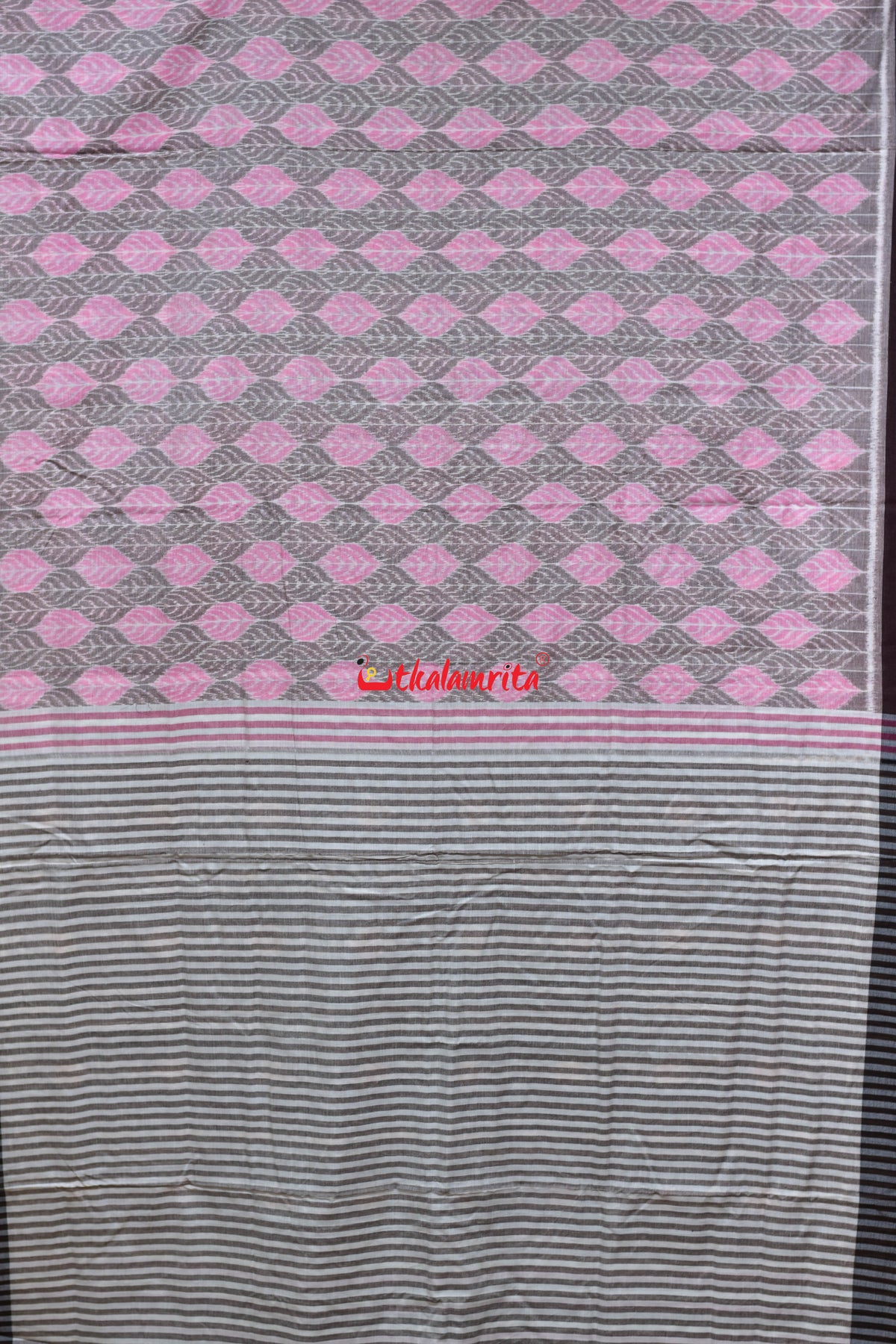 Leaf Pink Maniabandha Cotton Saree