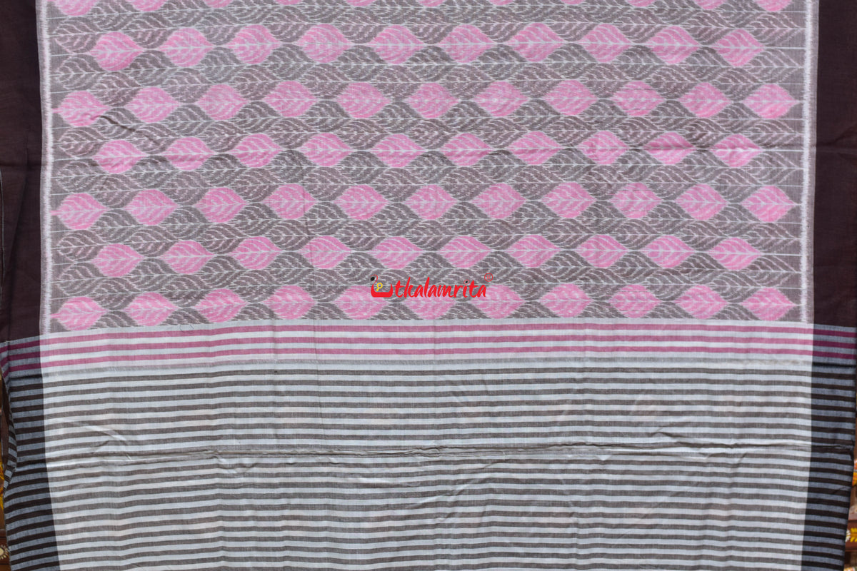 Leaf Pink Maniabandha Cotton Saree