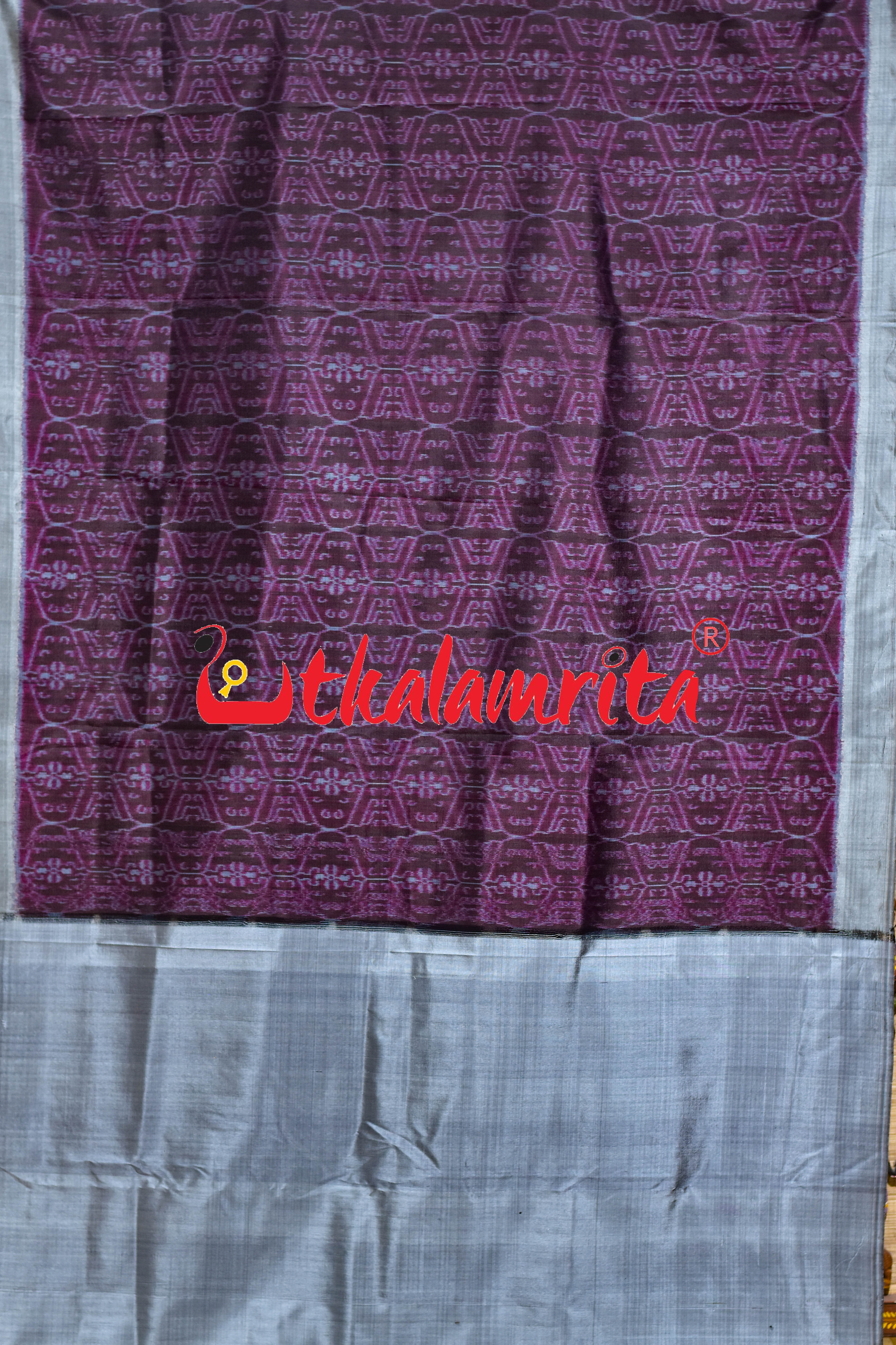 Chungudia Daali Coffee Grey Khandua Silk Saree