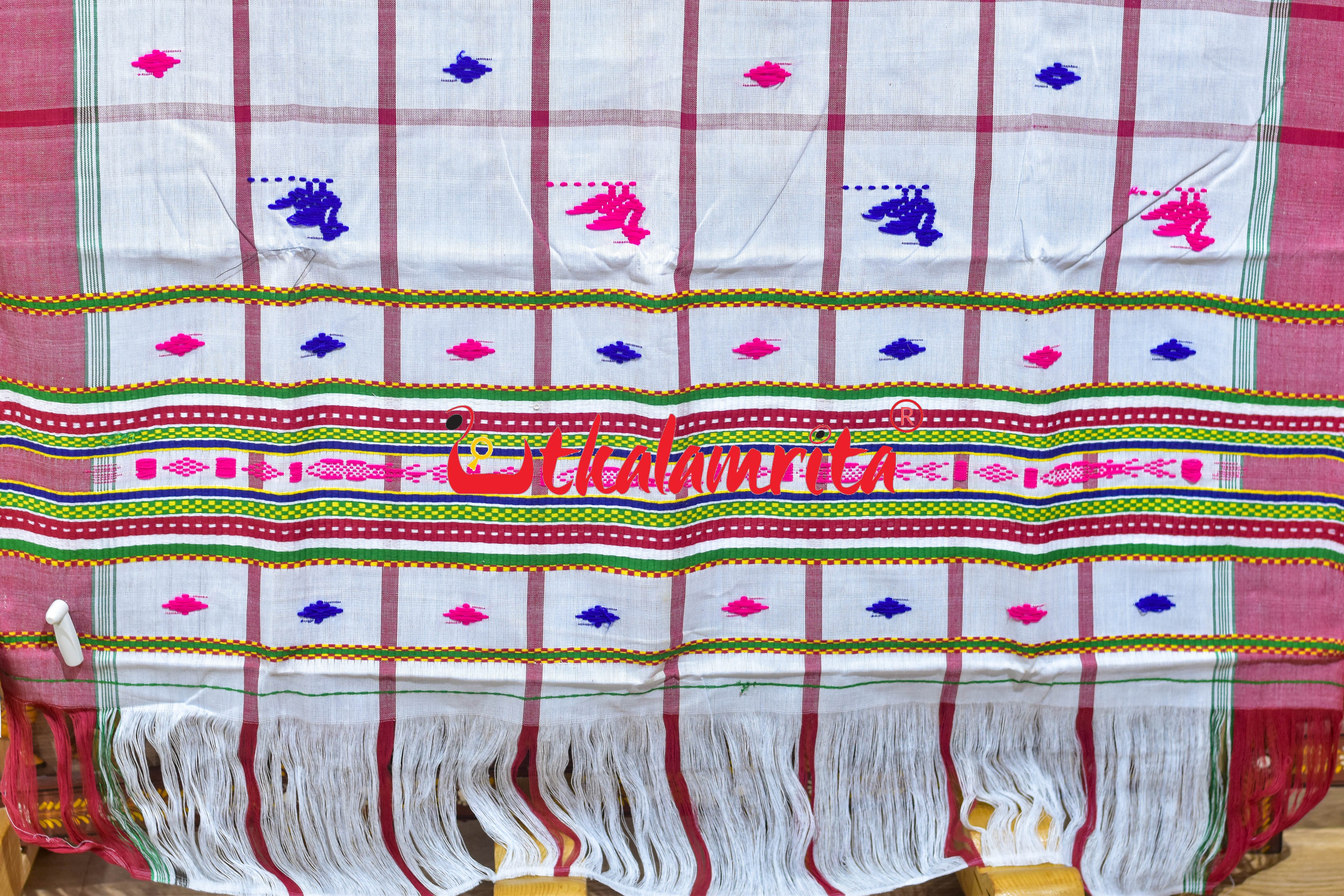 White Red Thin Stripes Santhal