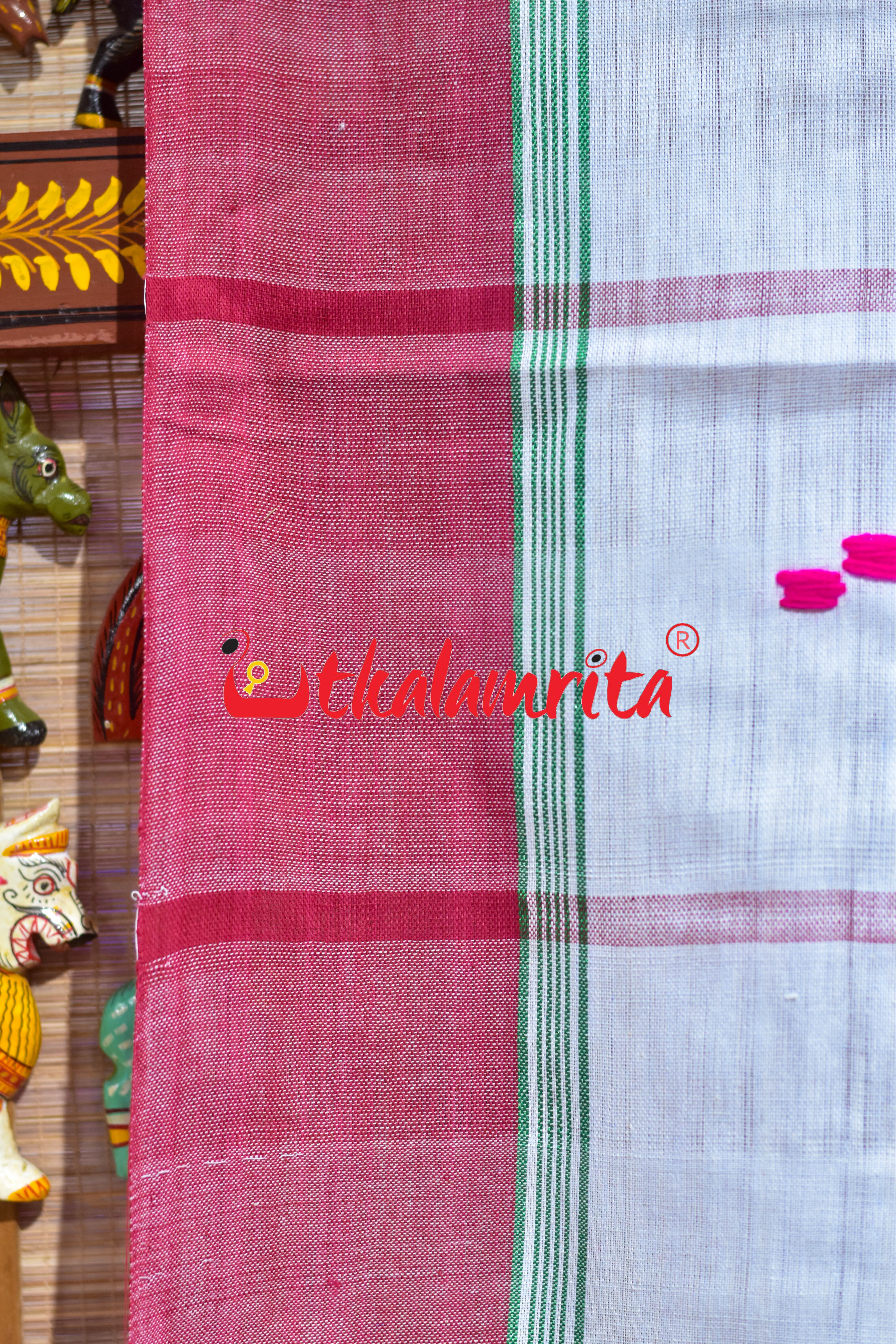 White Red Thin Stripes Santhal