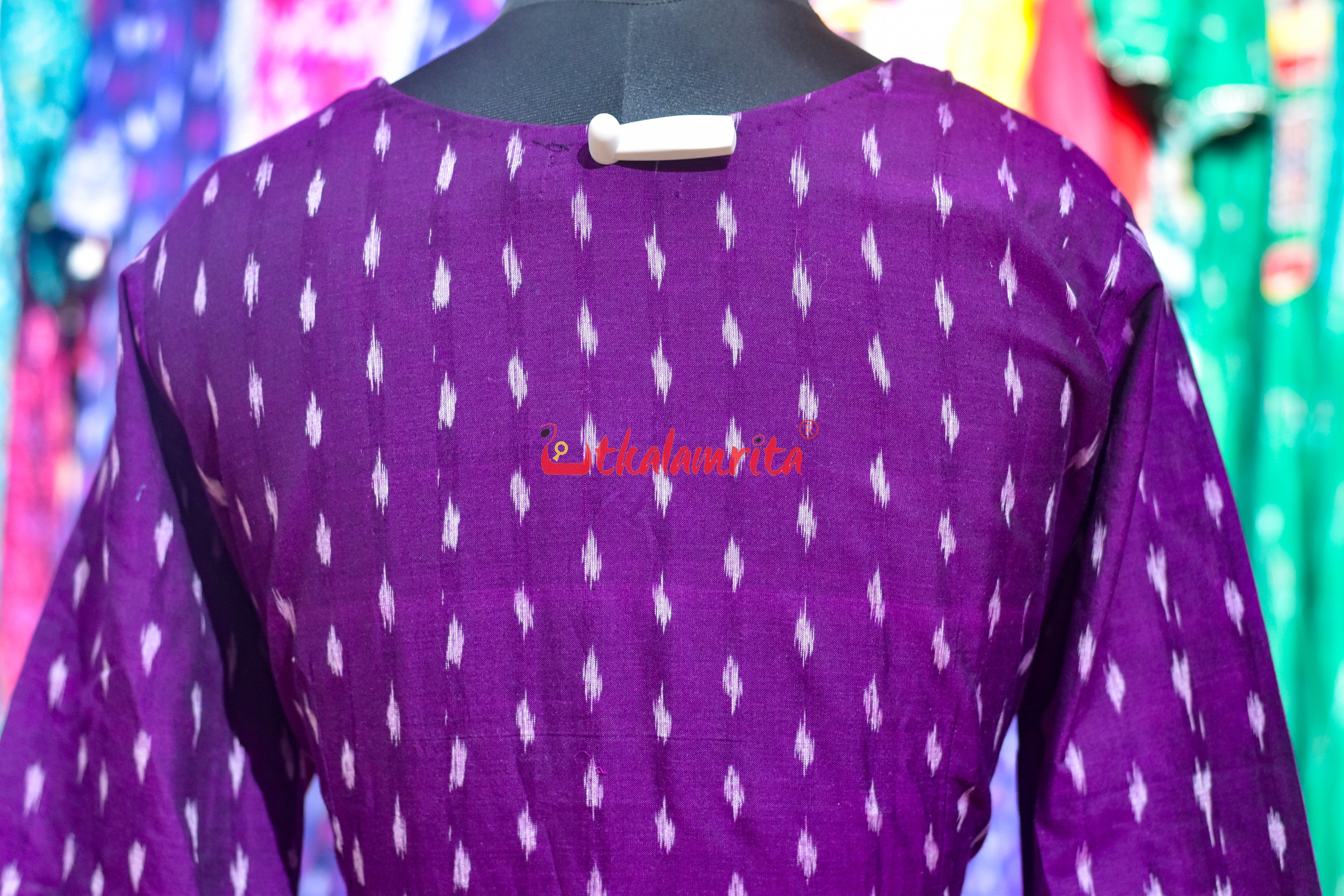 Purple White Dots with Nabakothi Design (Anarkali)