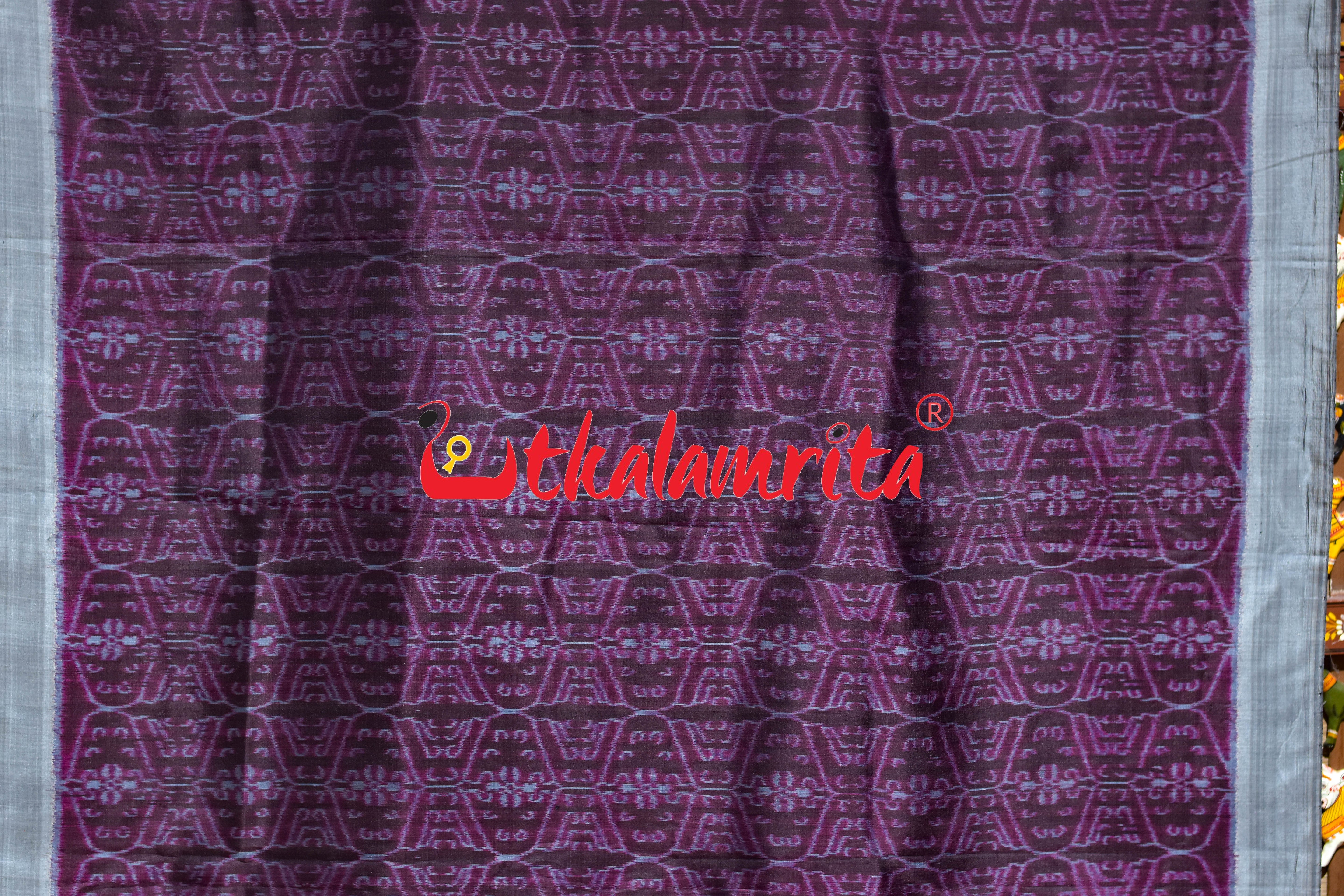 Chungudia Daali Coffee Grey Khandua Silk Saree