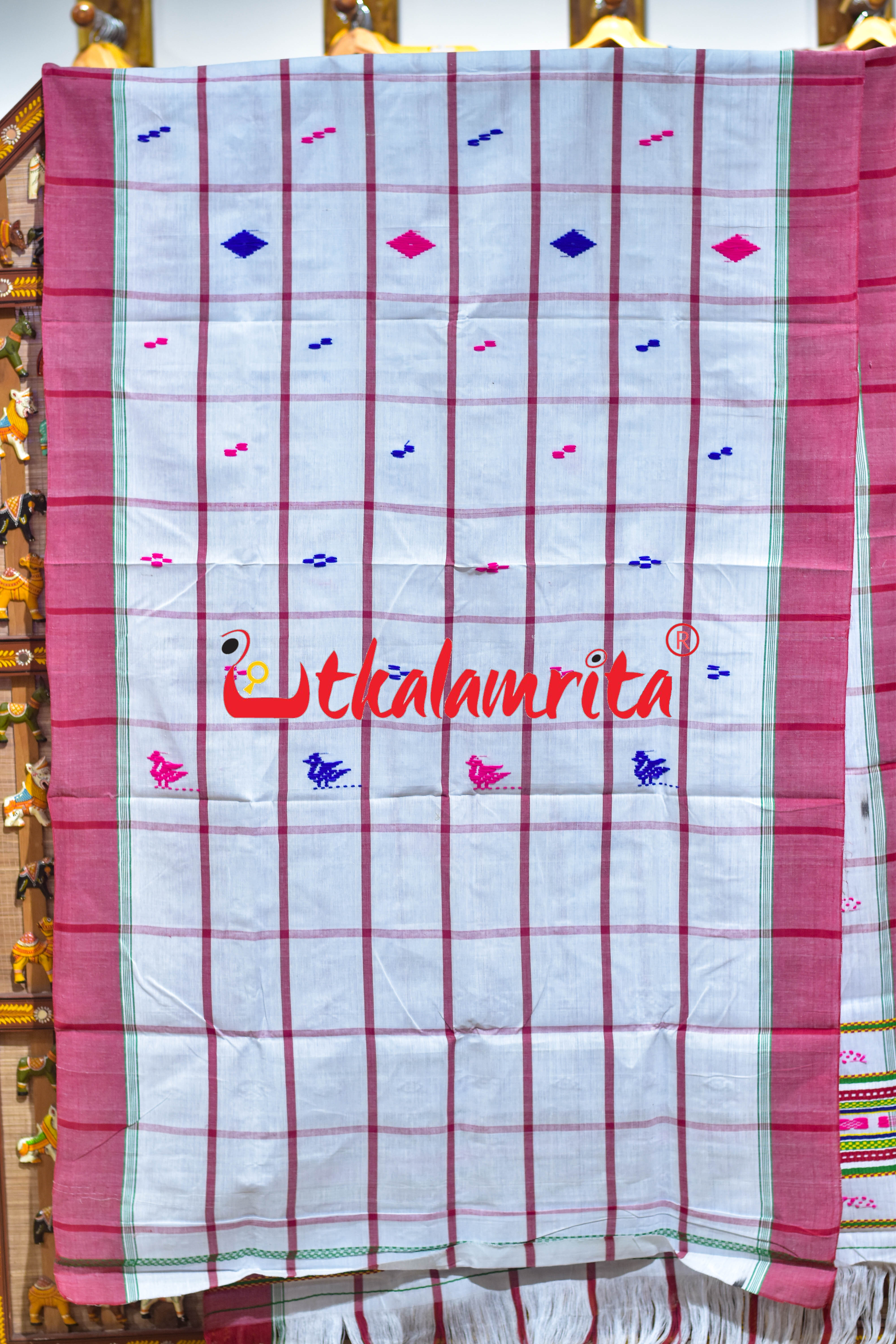 White Red Thin Stripes Santhal