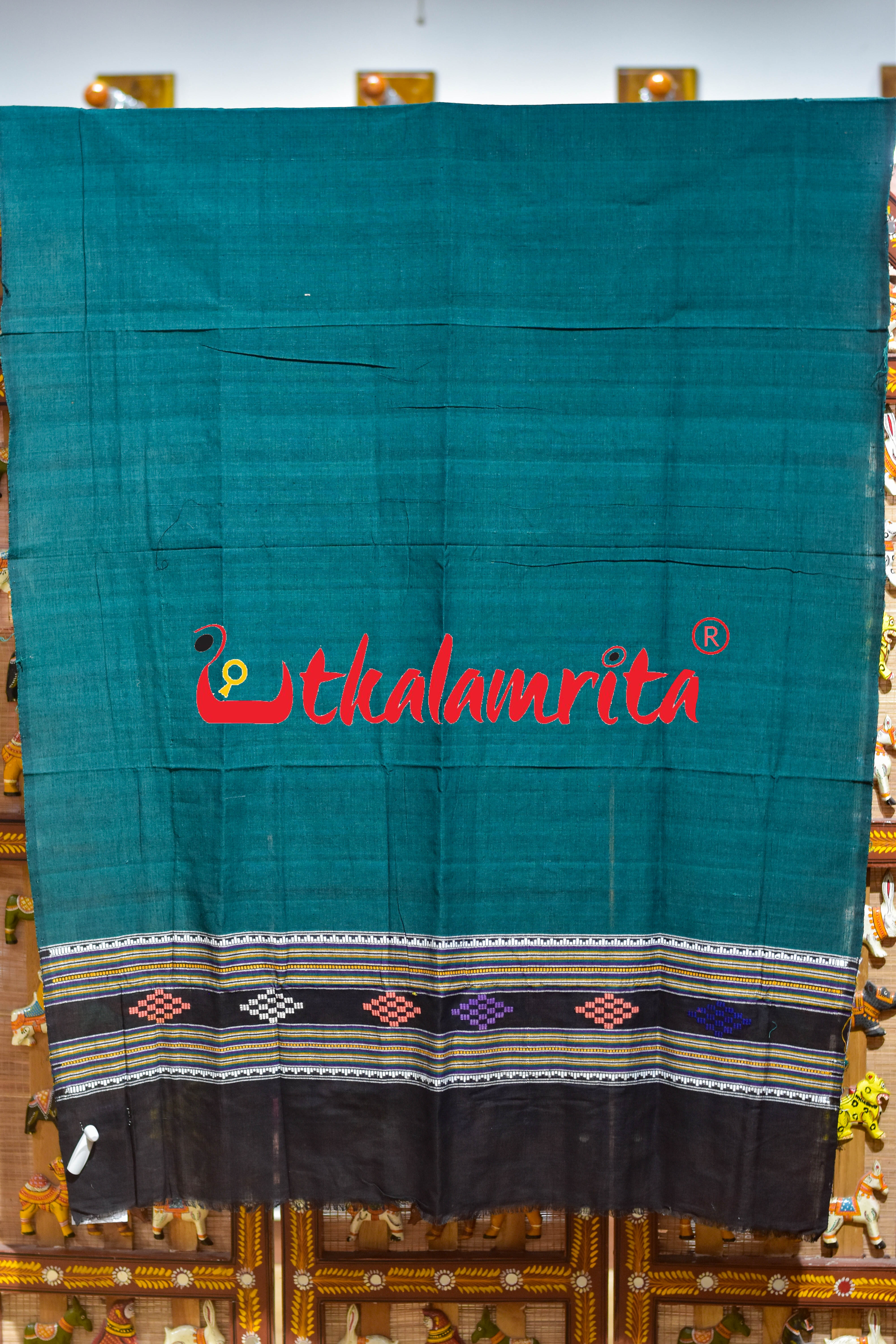 Bottle Green Dhalapathar Cotton (Dupatta)