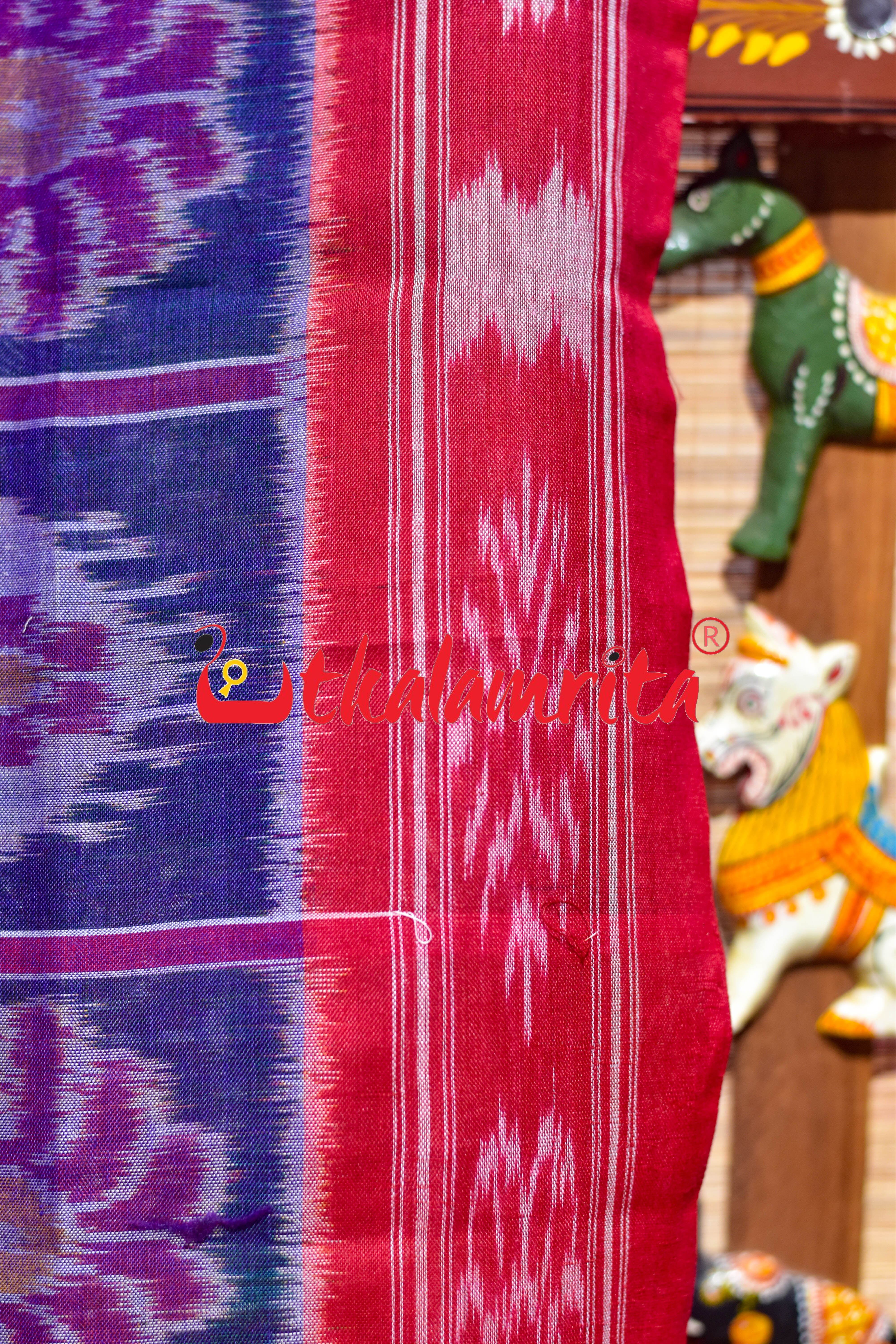 Teal Blue Nabakothi Cotton Saree