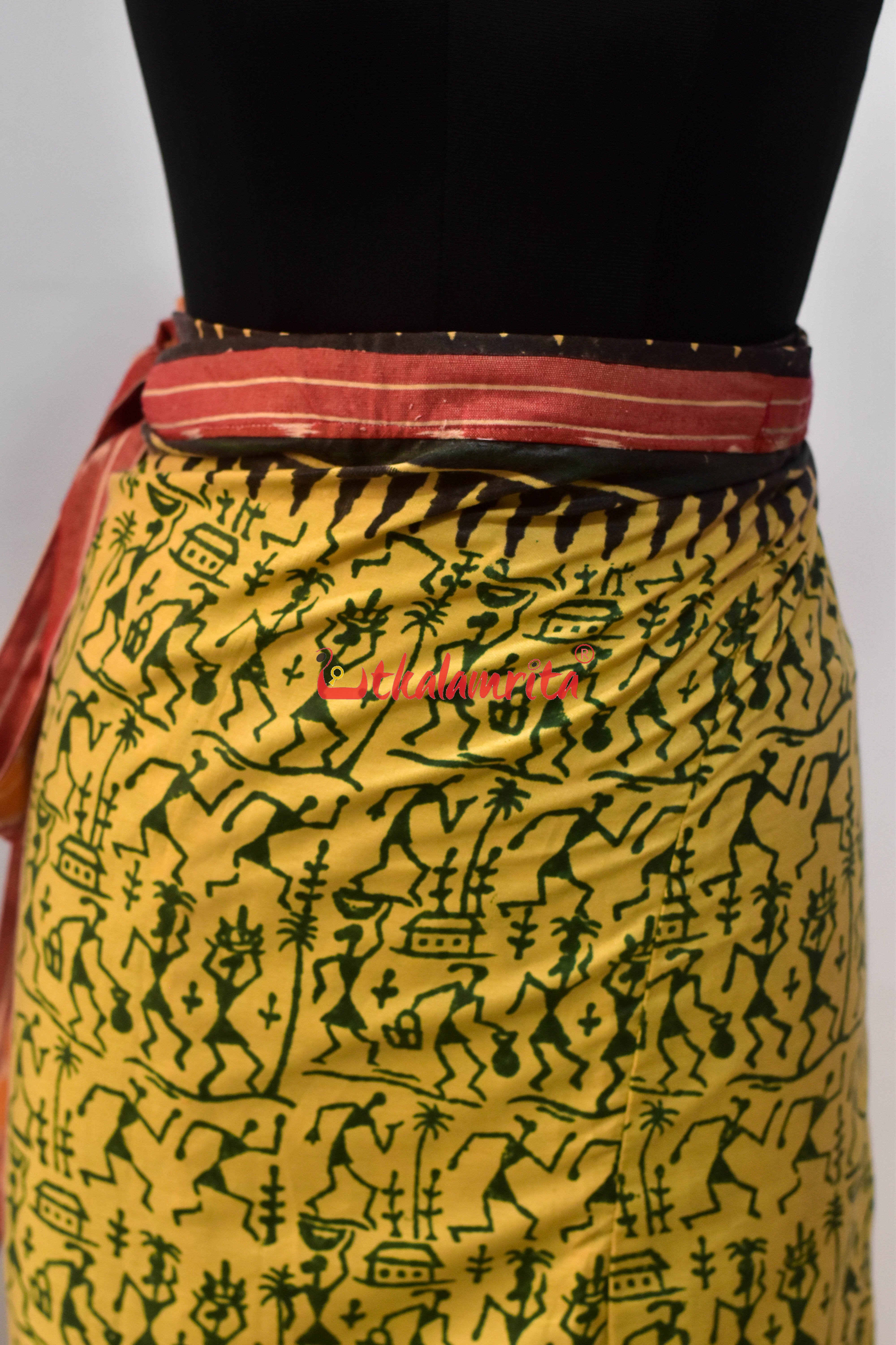Light Yellow Tribals Wrap (Ladies Skirt)