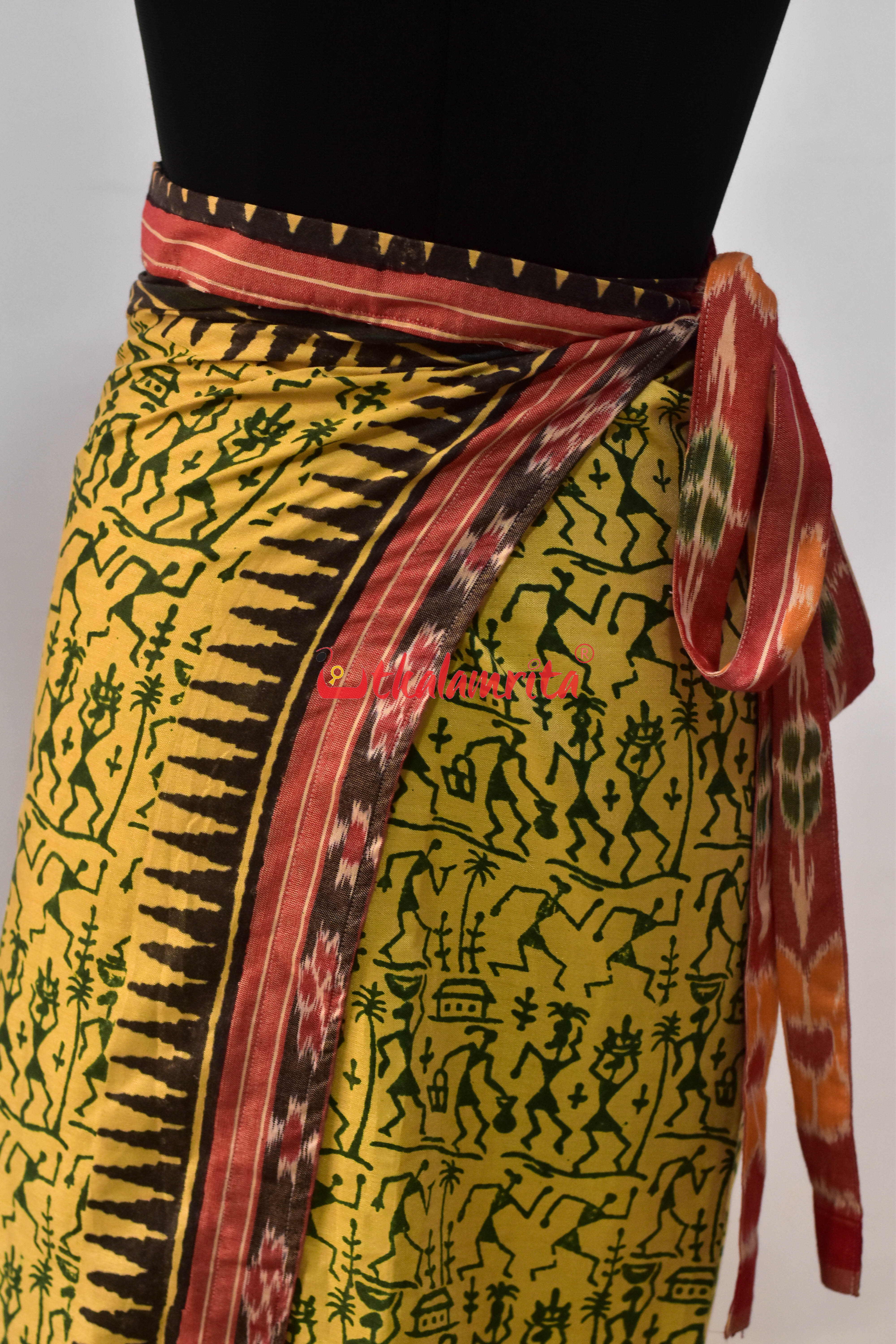 Light Yellow Tribals Wrap (Ladies Skirt)