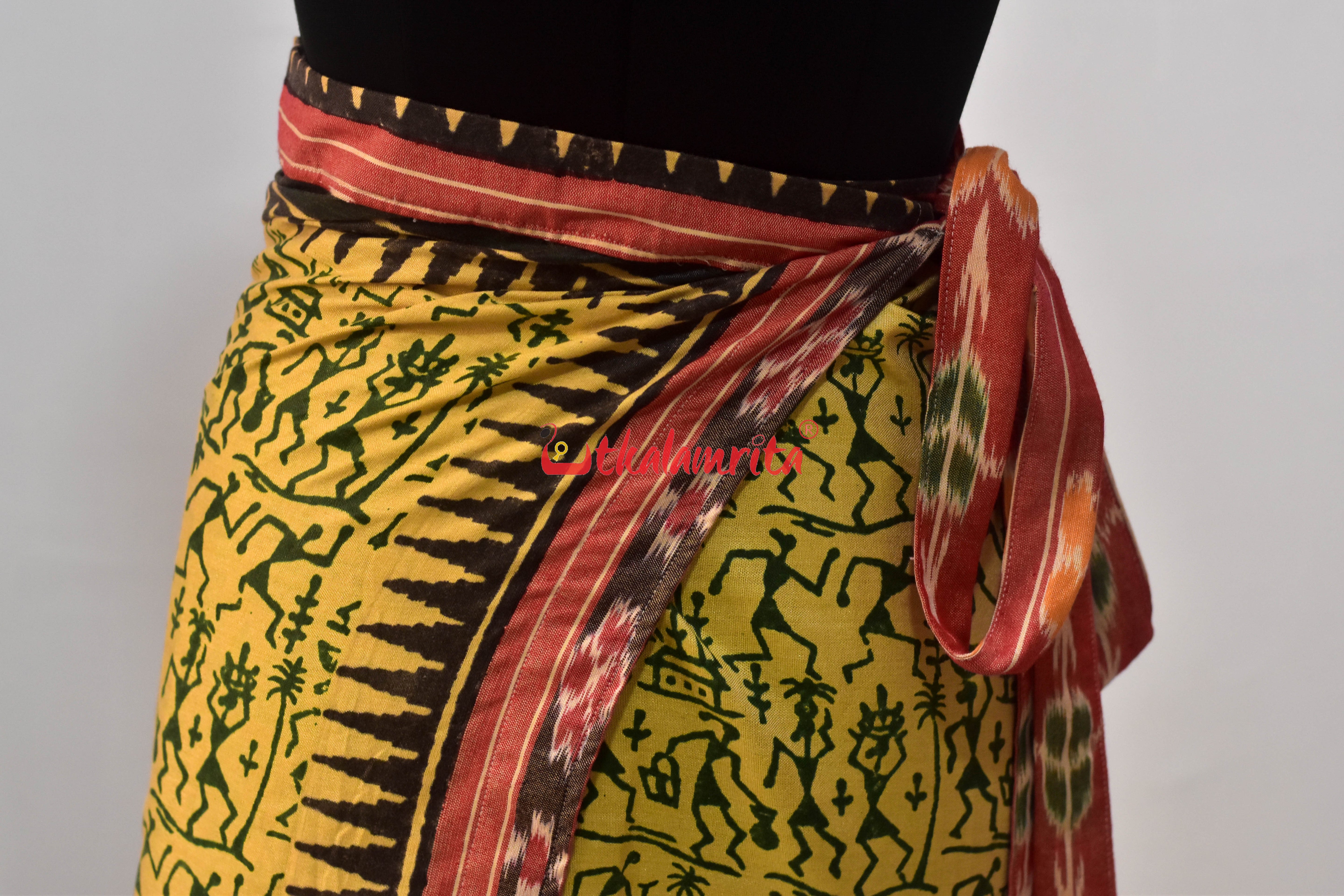 Light Yellow Tribals Wrap (Ladies Skirt)