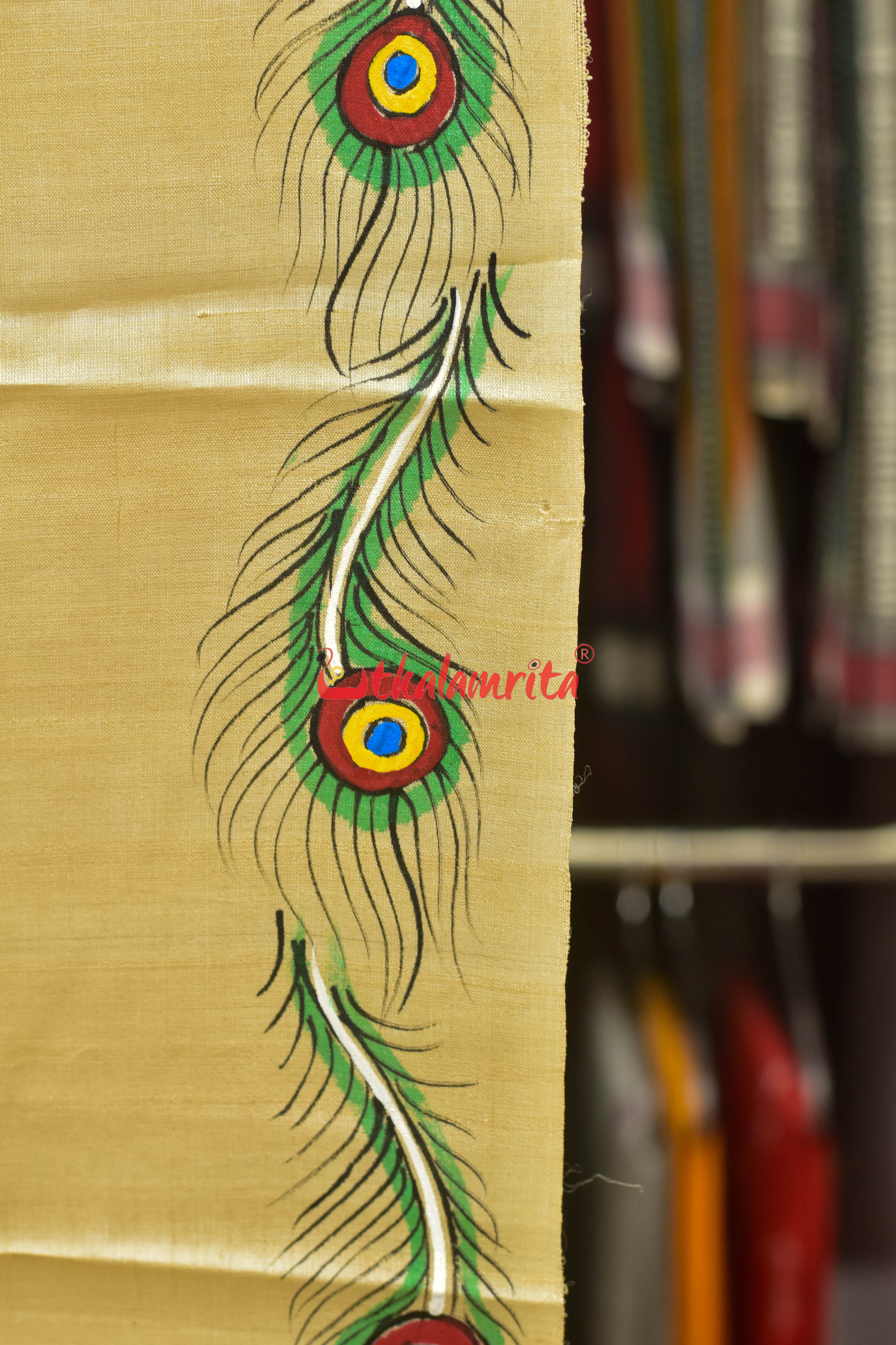 Mayura Theme Pattachitra Tussar Silk Saree