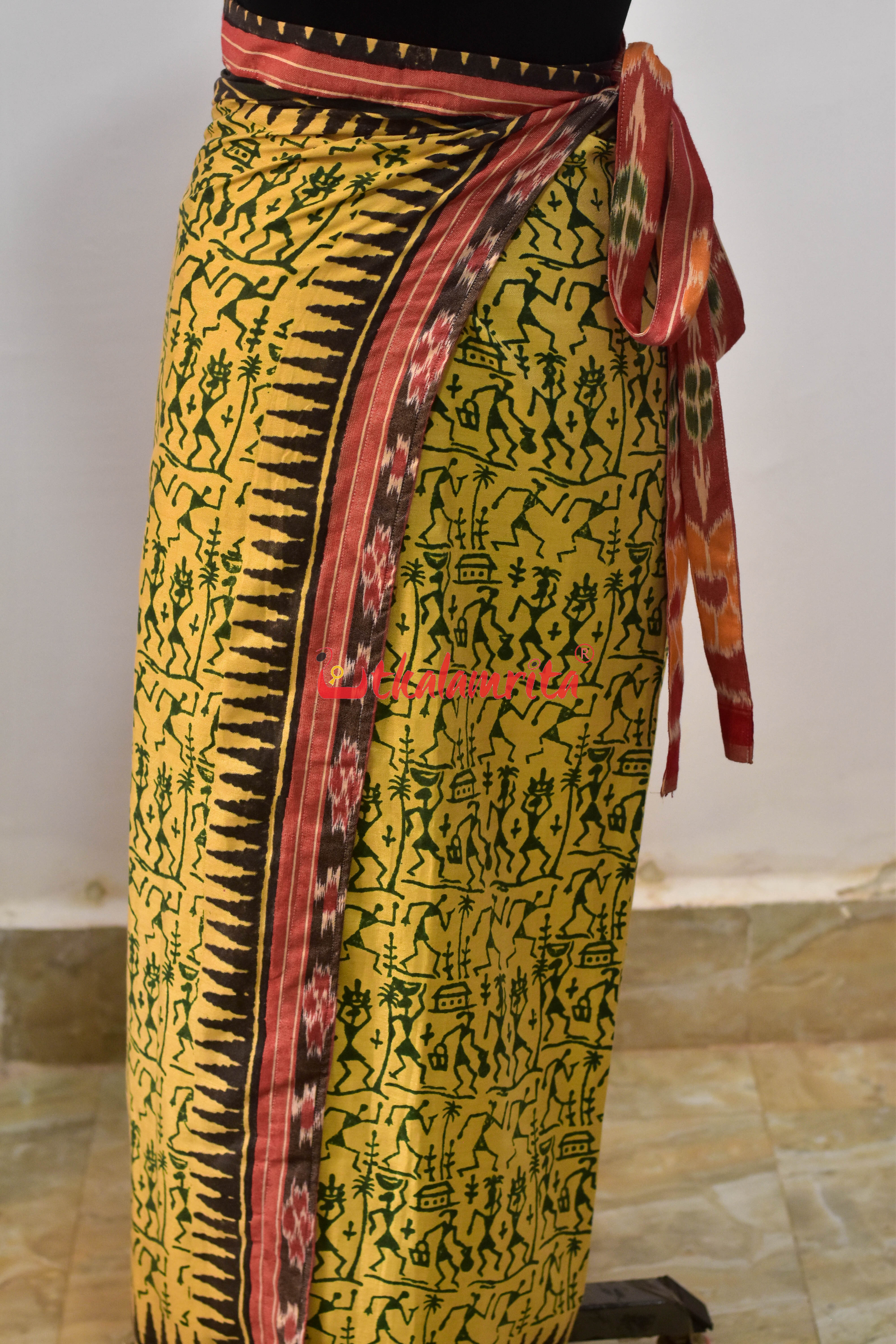Light Yellow Tribals Wrap (Ladies Skirt)