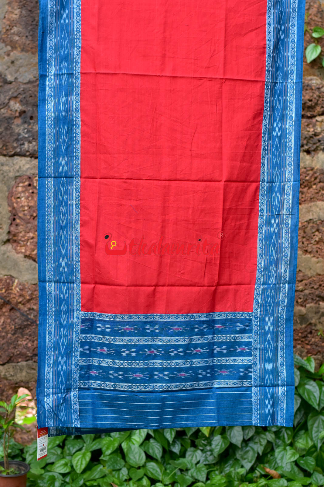 Blue Red Simple Pasapali Flower Dress Set